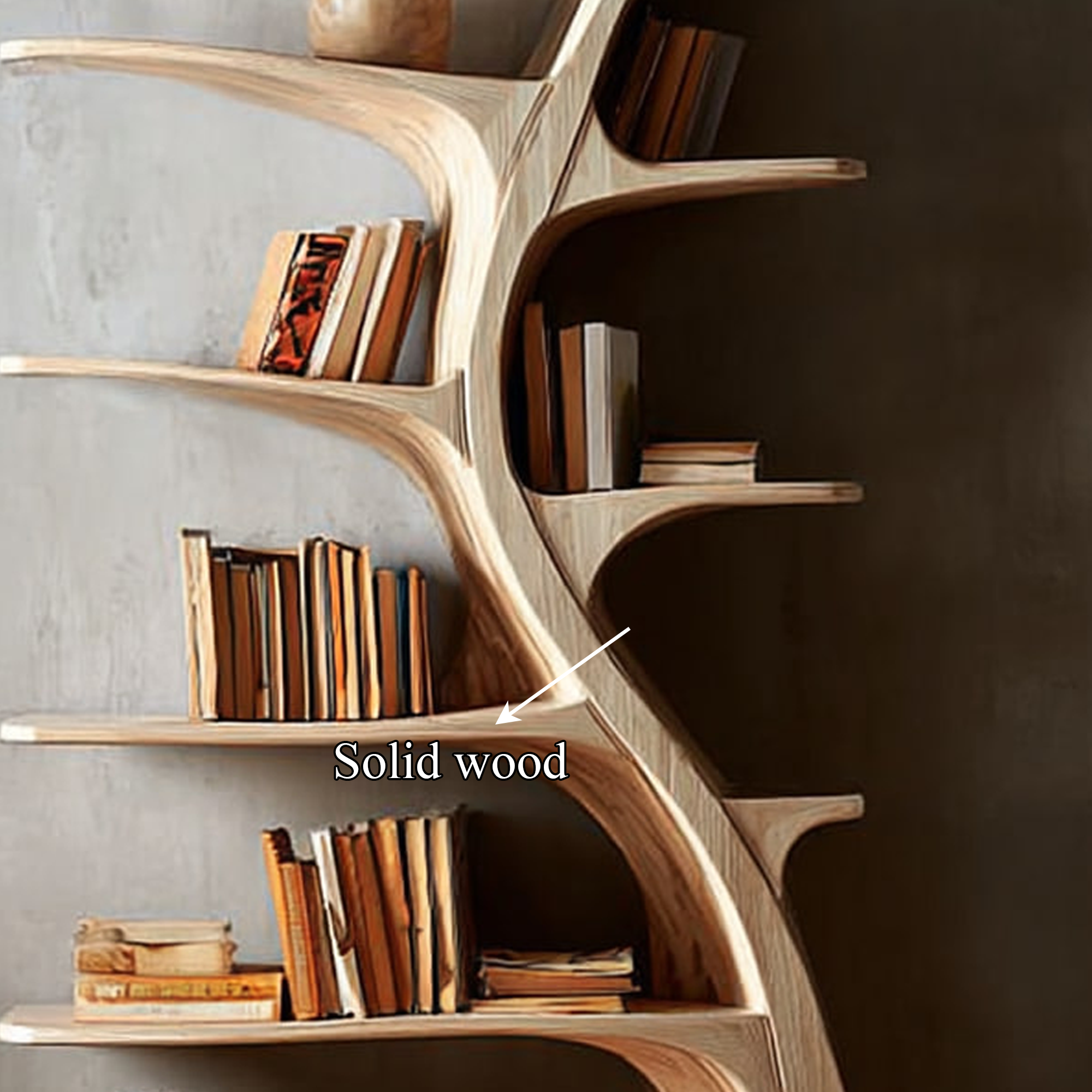 Midcentury Tree Wall Bookcase Home Office SINLKITB251