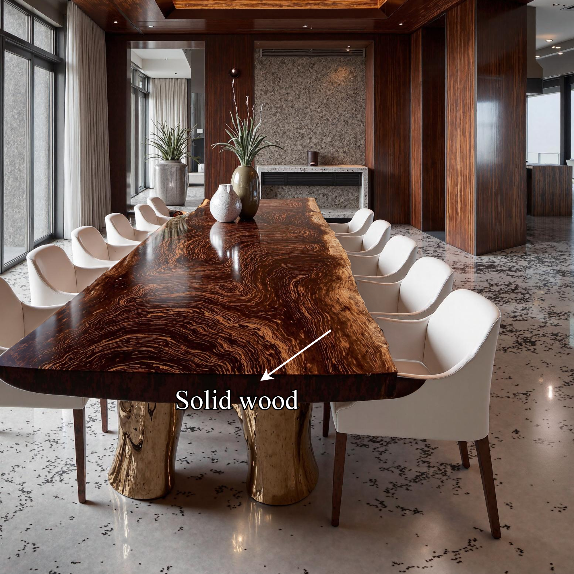 Rustic Live Edge Solid Wood Dining Table Dining Room SINLKIDT093