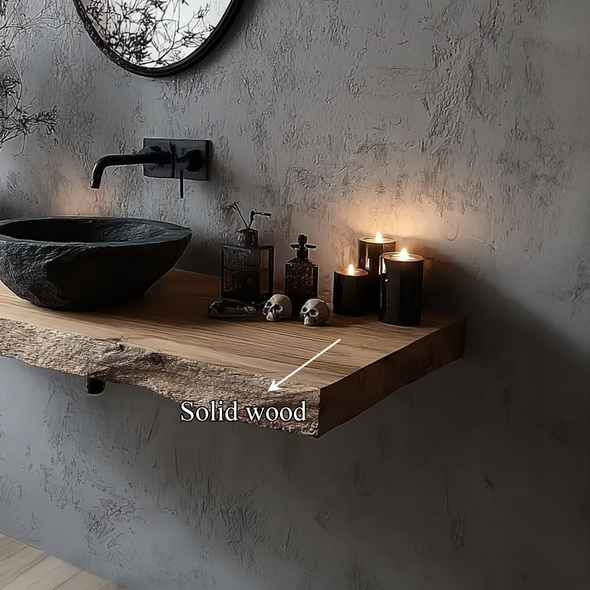 Rustic Floating Shelf Basin Vanity Bathroom SINLKIBRV145