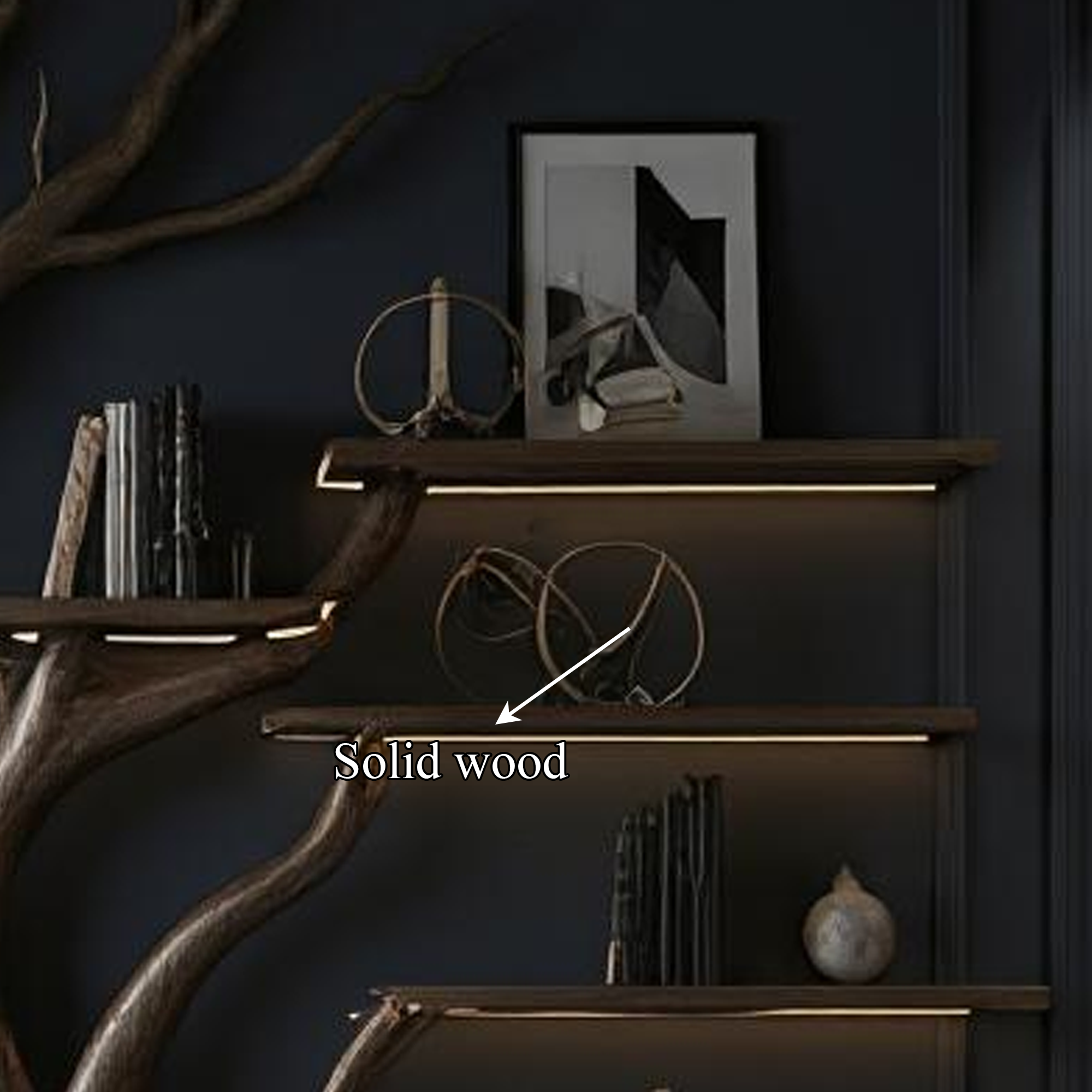 Rustic Tree Inspired Shelf Living Room Reading Nook Decor SINLKITB494