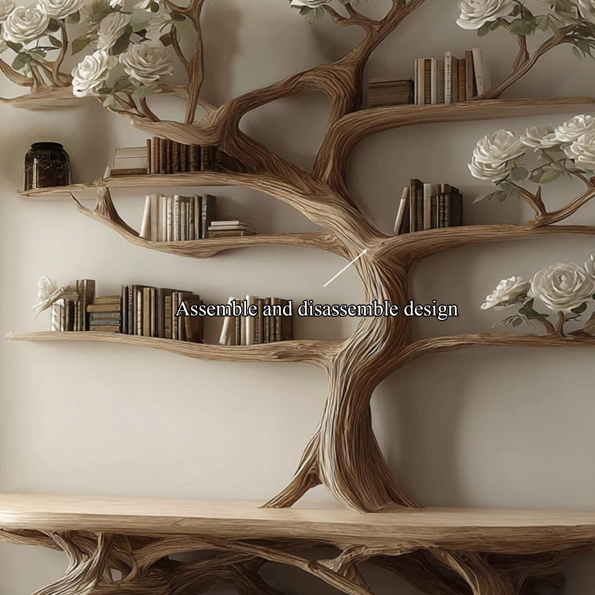 Rustic Artistic Tree Shelf Study Room SINLKITB242