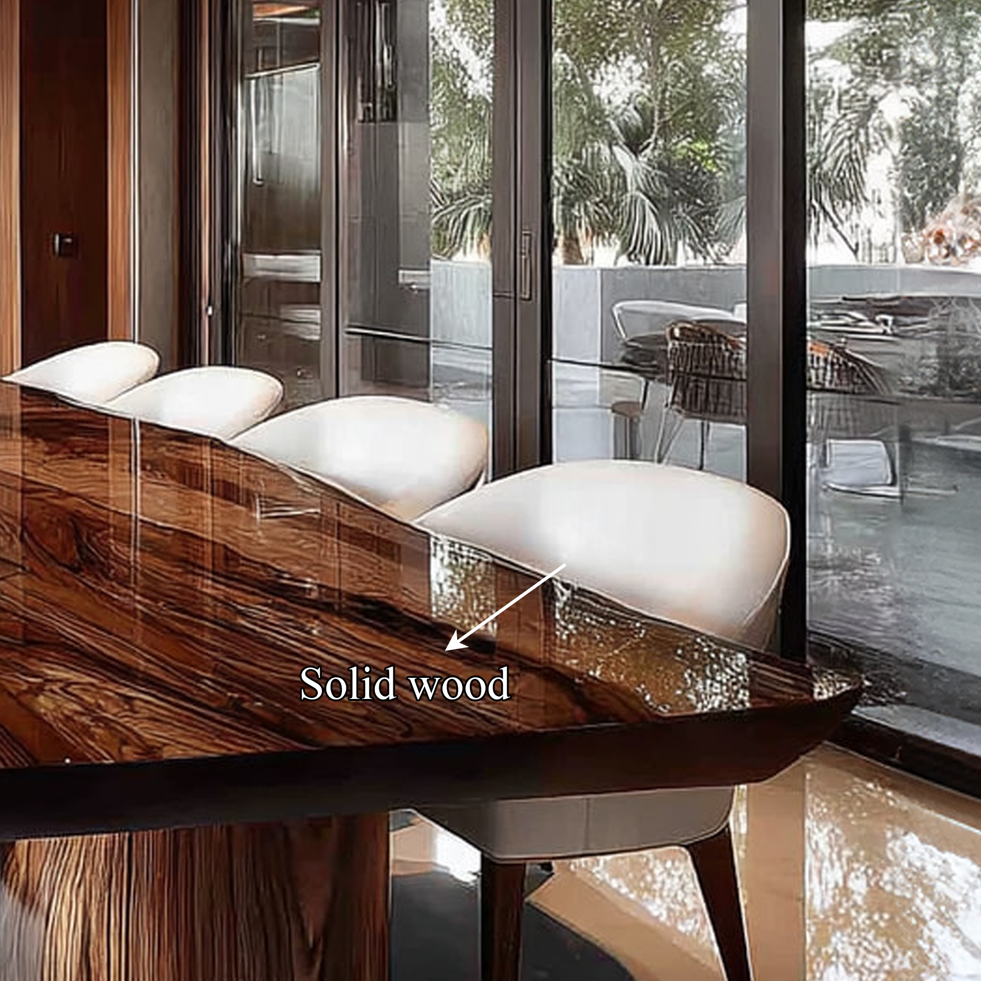 Rustic Live Edge Dining Table Modern Restaurant SINLKIDT087