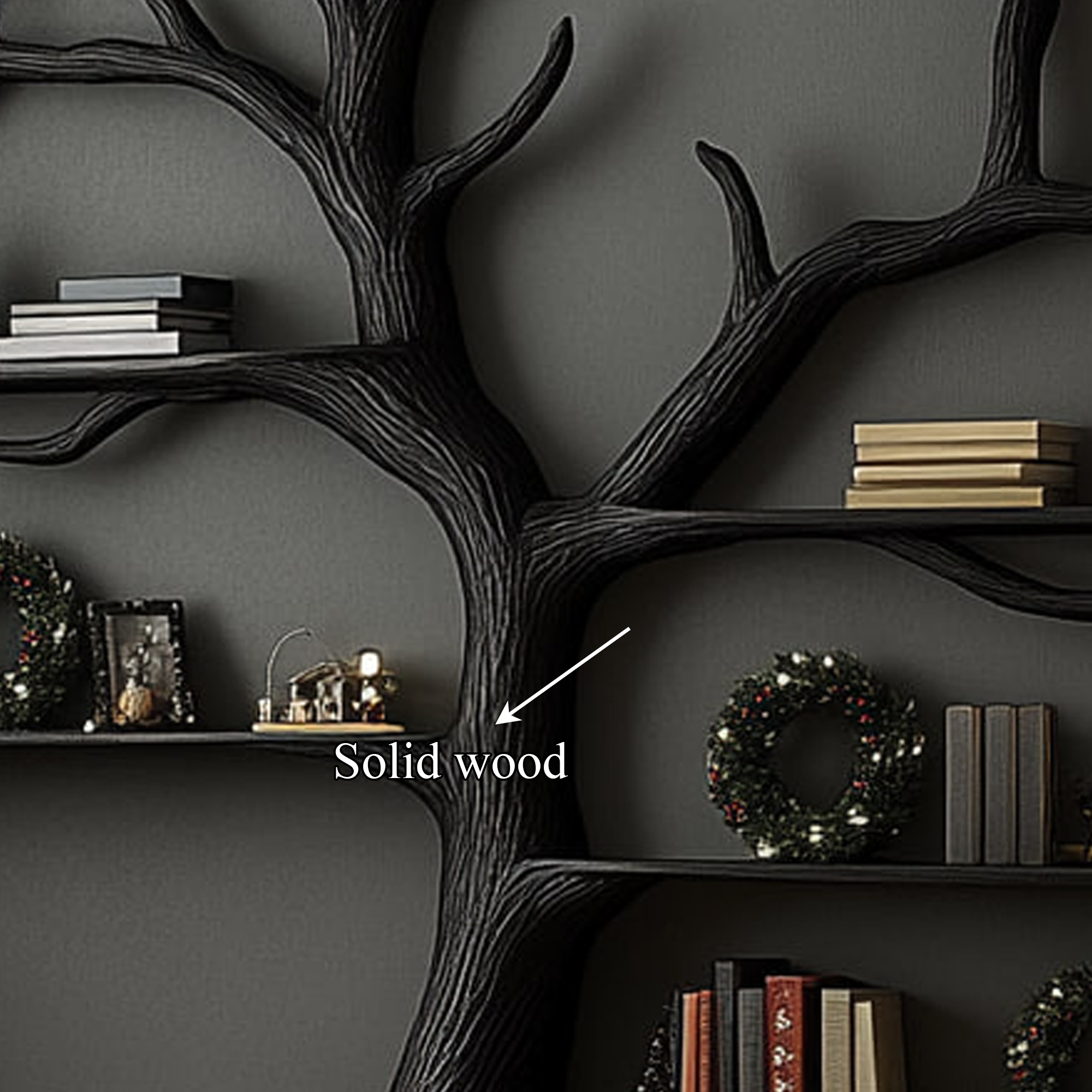 Rustic Tree Inspired Bookshelf Christmas Halloween Holiday Decor SINLKITB491