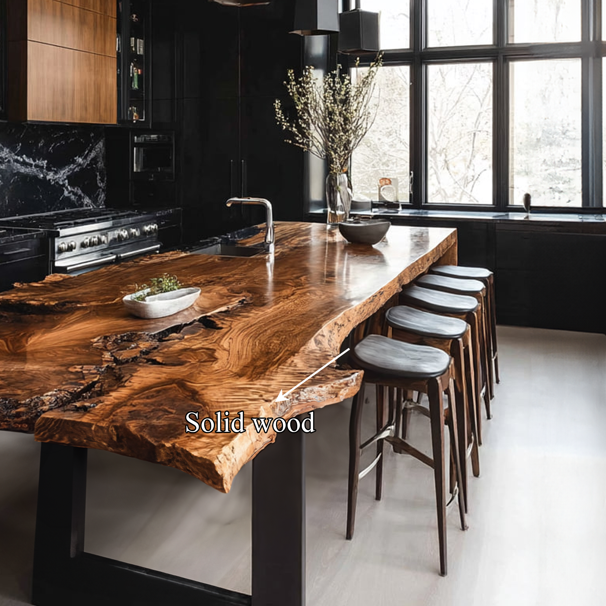 Dark Modern Kitchen Island Kitchen Or Chef Studio SINLKIBE112