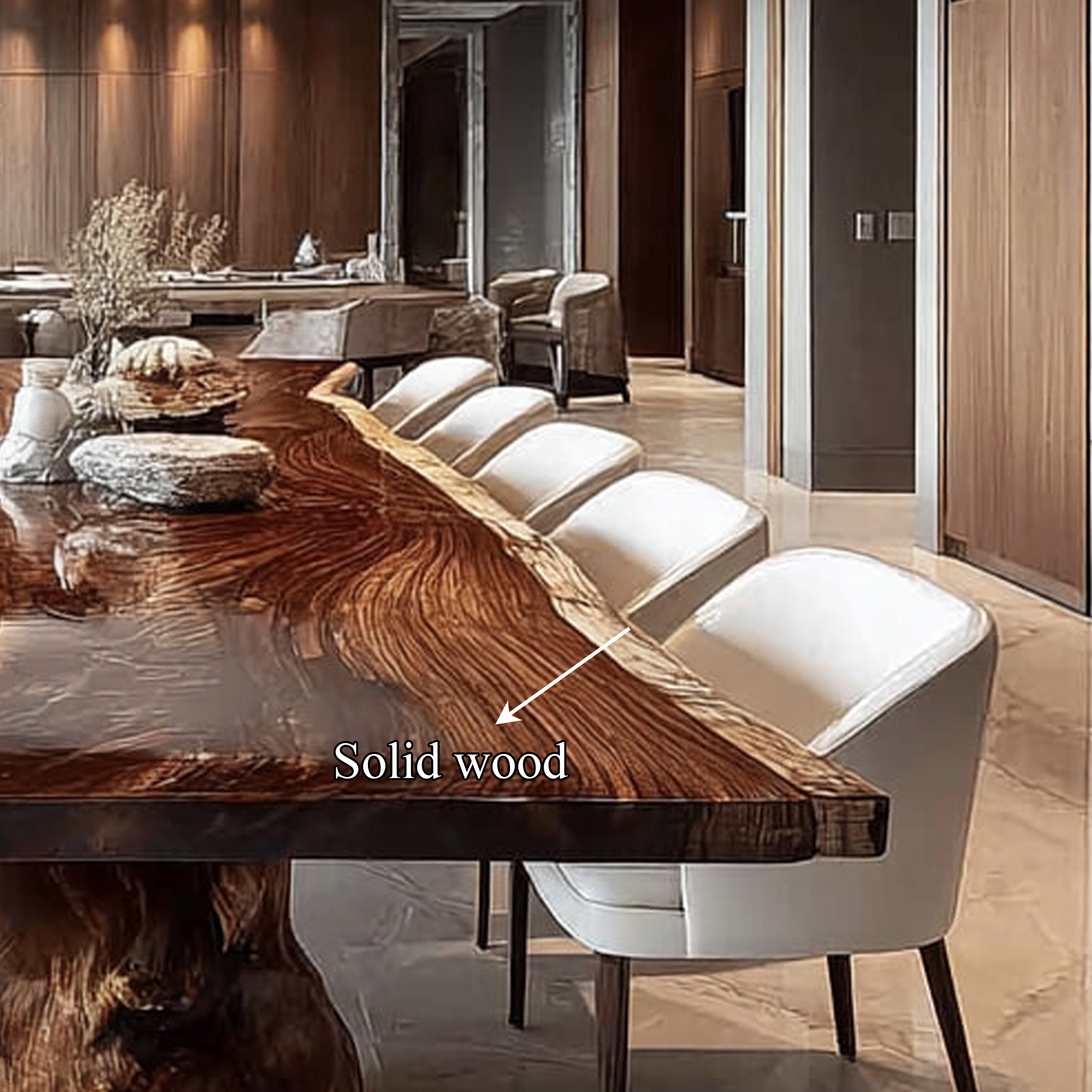 Rustic Live Edge Conference Table Office Space SINLKIDT086