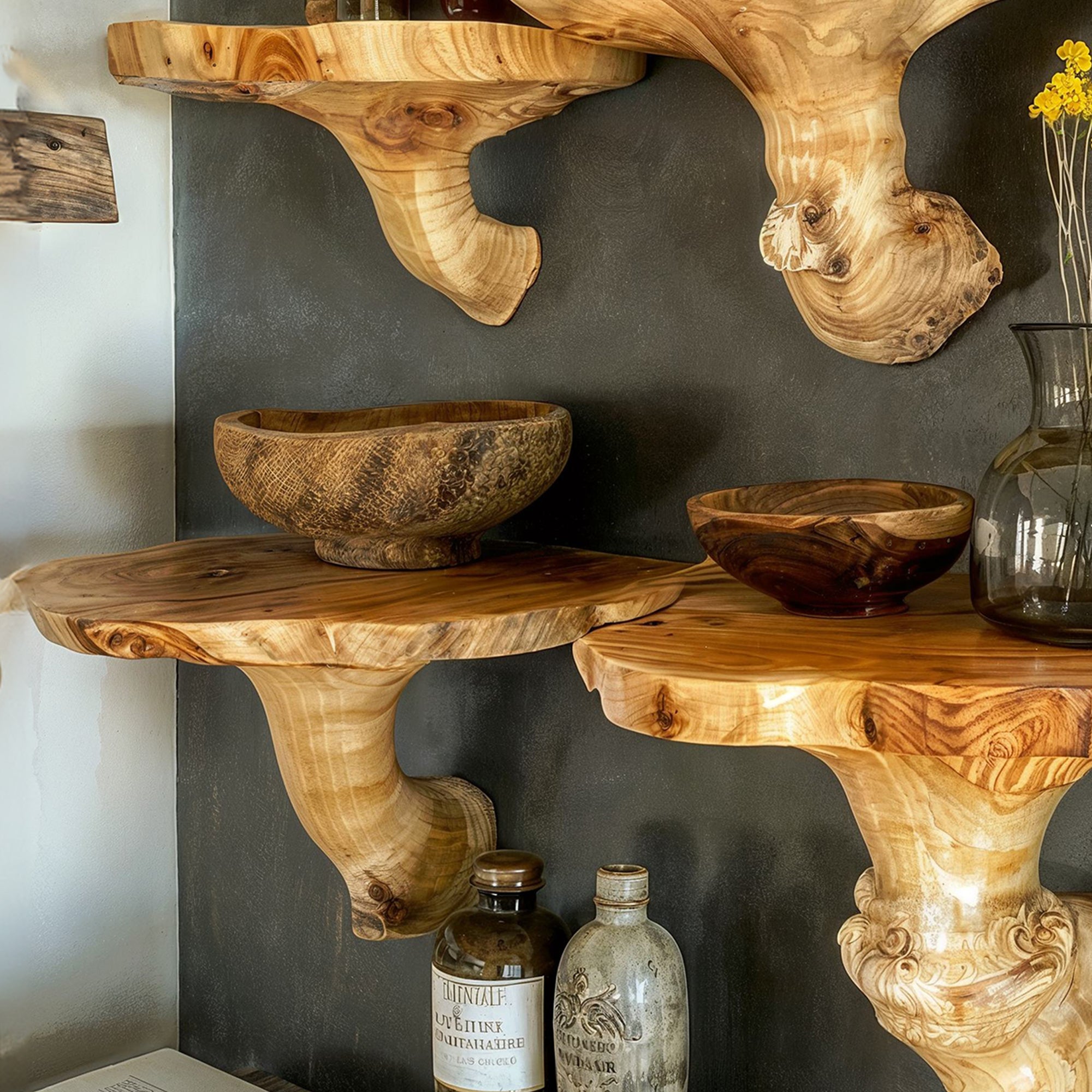 Living Edge Mushroom Floating Shelves SILDTMR004