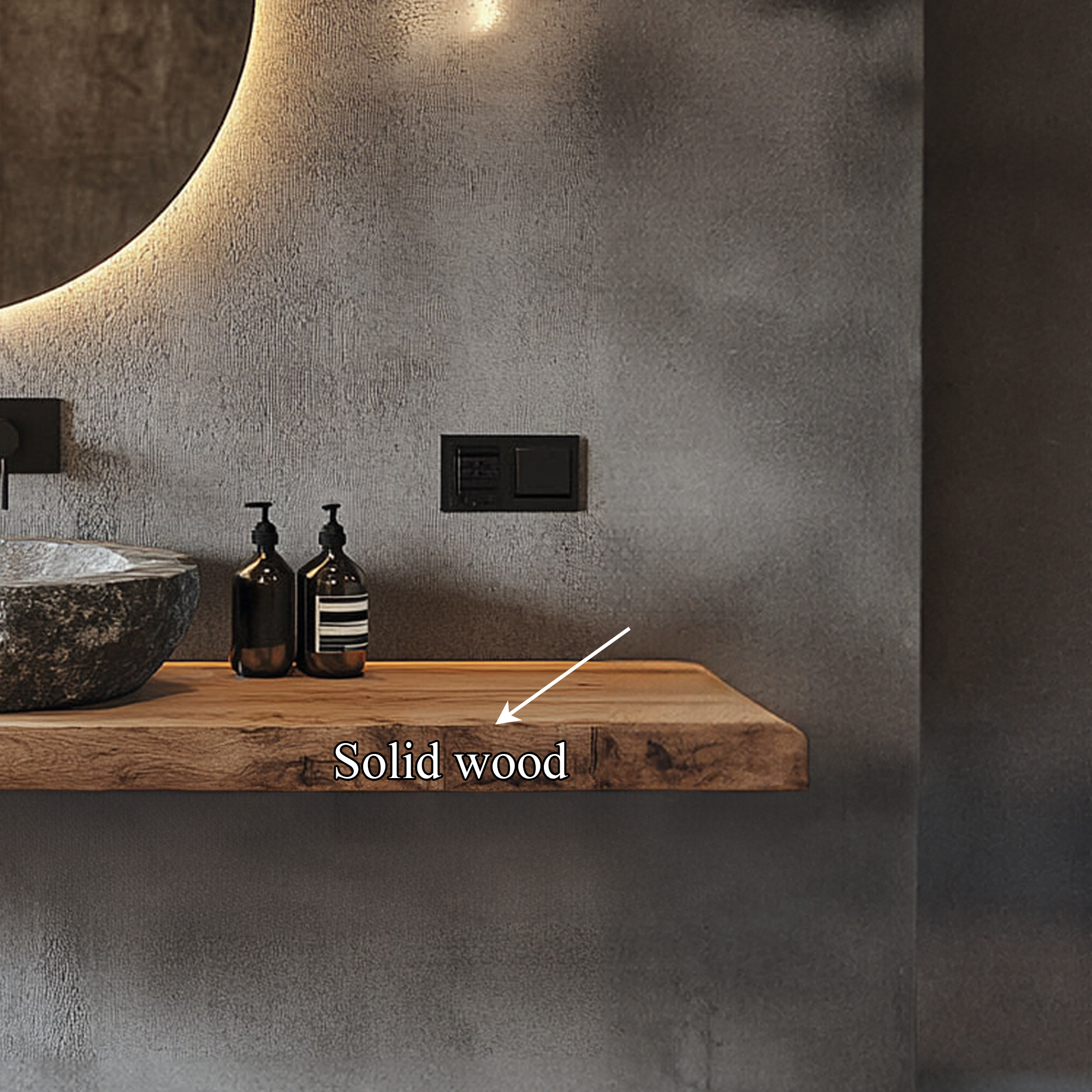 Rustic Floating Vanity Bathroom Washroom Space SINLKIBRV188