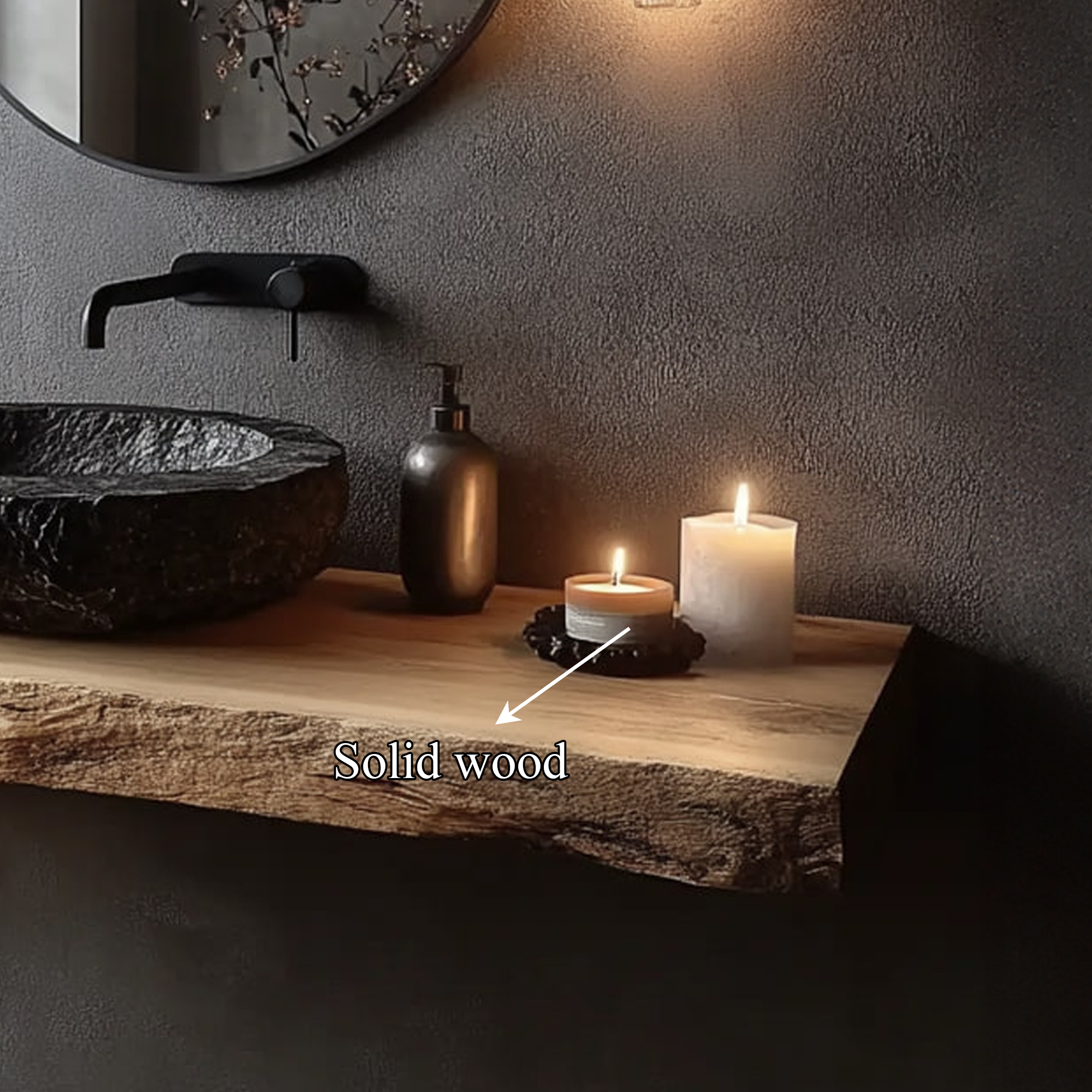 Rustic Wall Mounted Bathroom Vanity Powder Room SINLKIBRV191