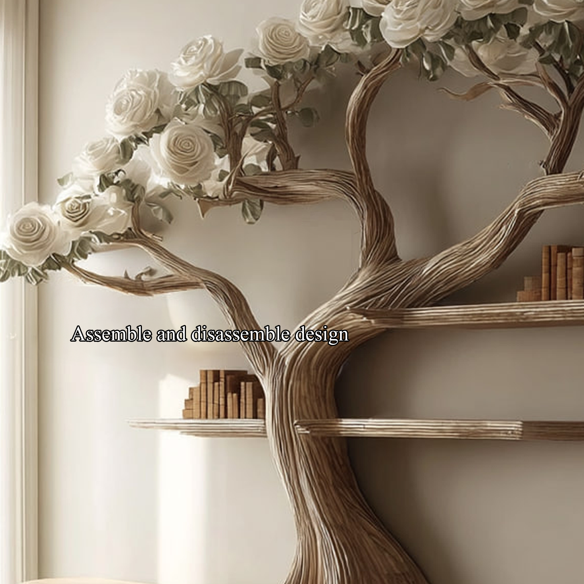Rustic Tree Bookshelf Living Room SINLKITB240