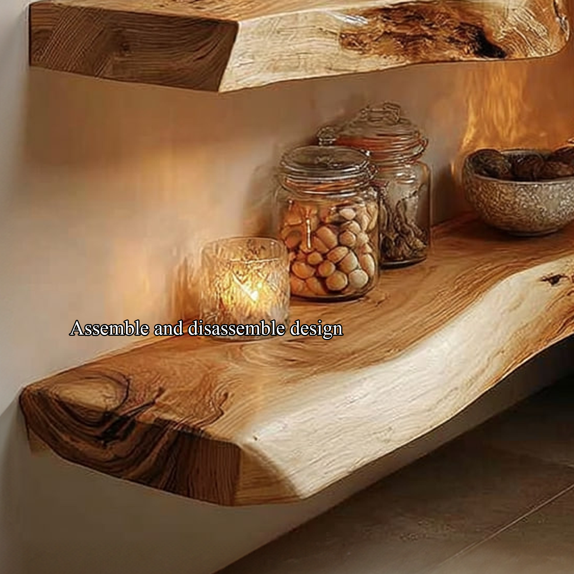 Rustic Floating Shelf Minimalist Living Room Storage SINLKIFL160