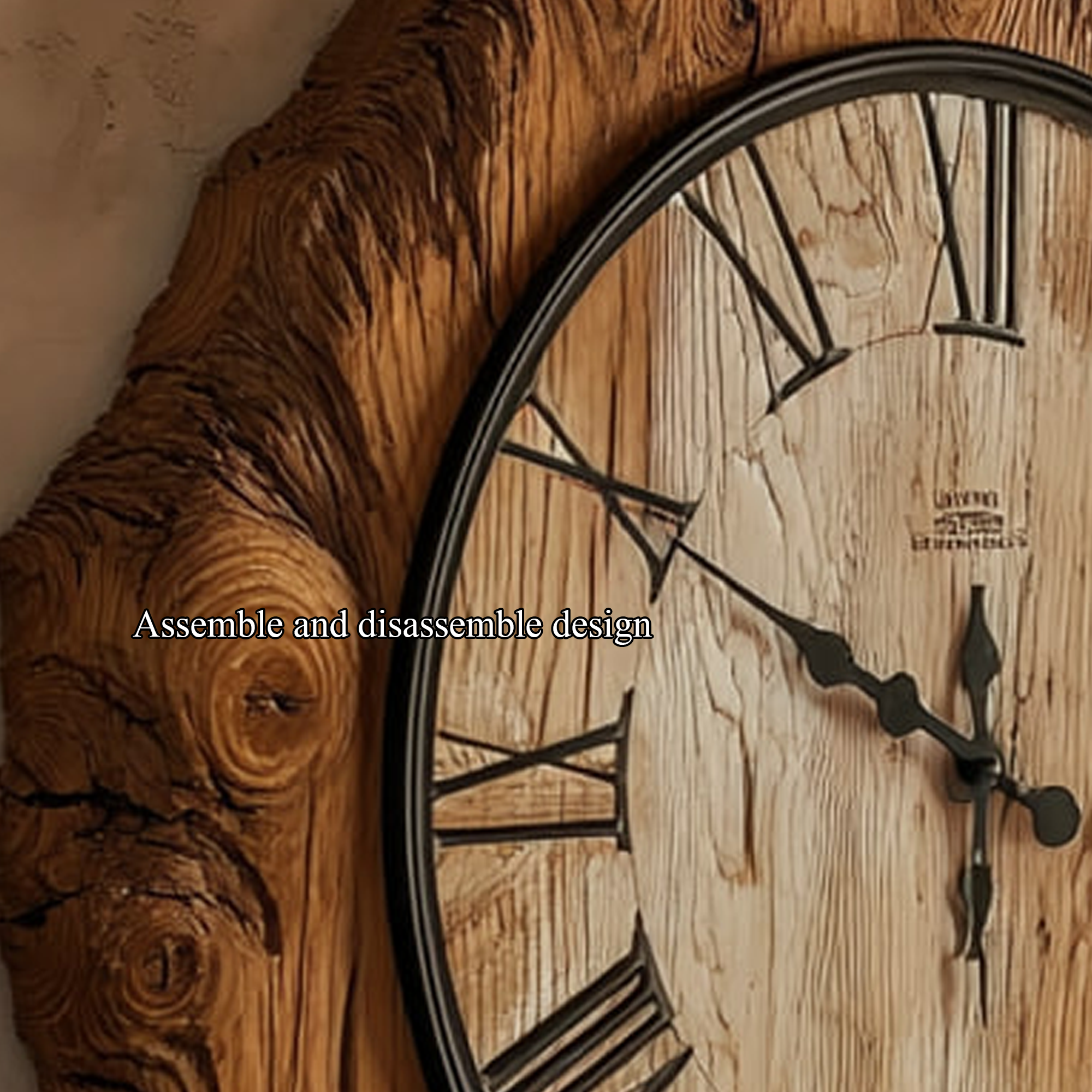 Rustic Natural Edge Wall Clock Wooden Decor Living Room Or Bedroom SINLKICK018
