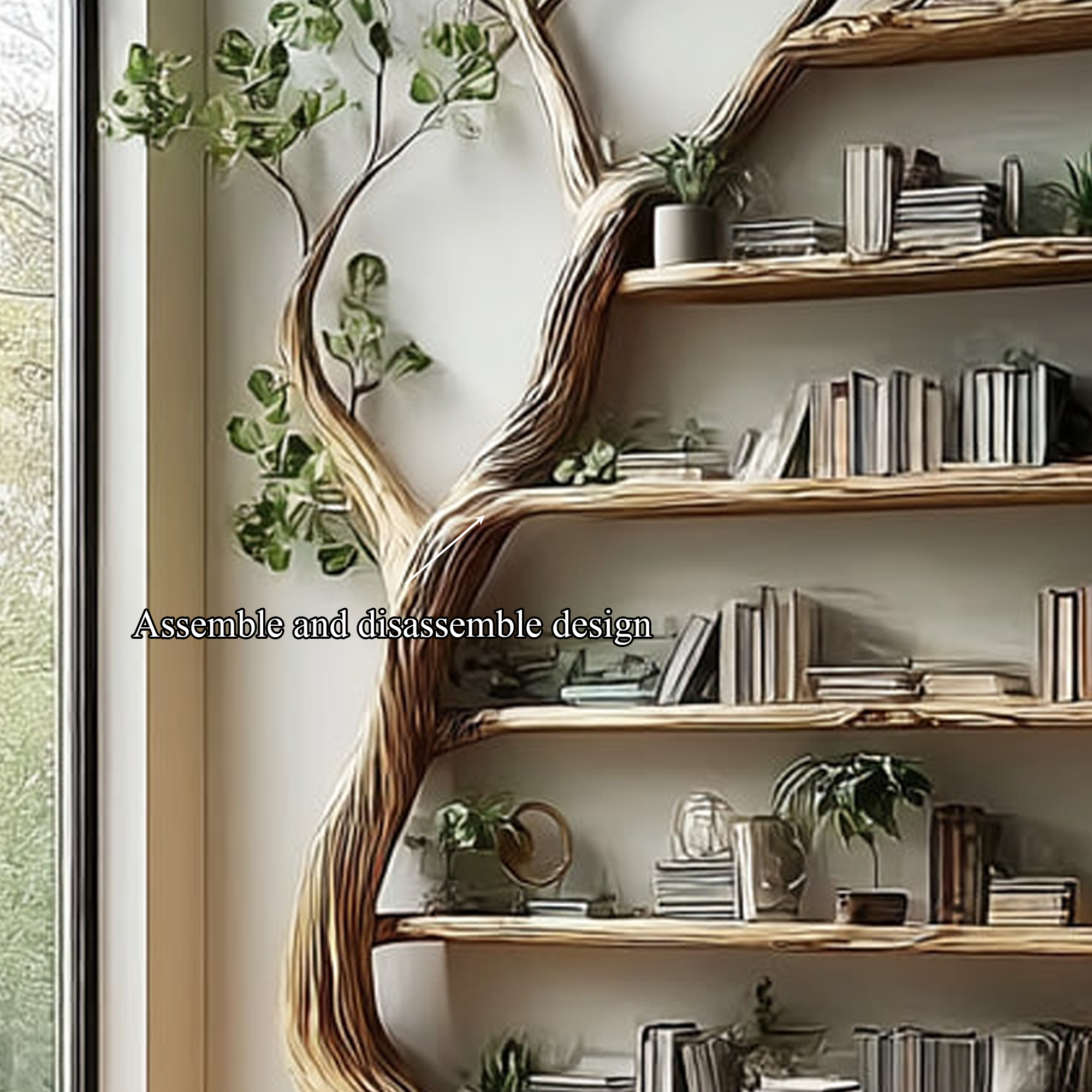Rustic Tree Display Shelf Modern Living Room SINLKITB295