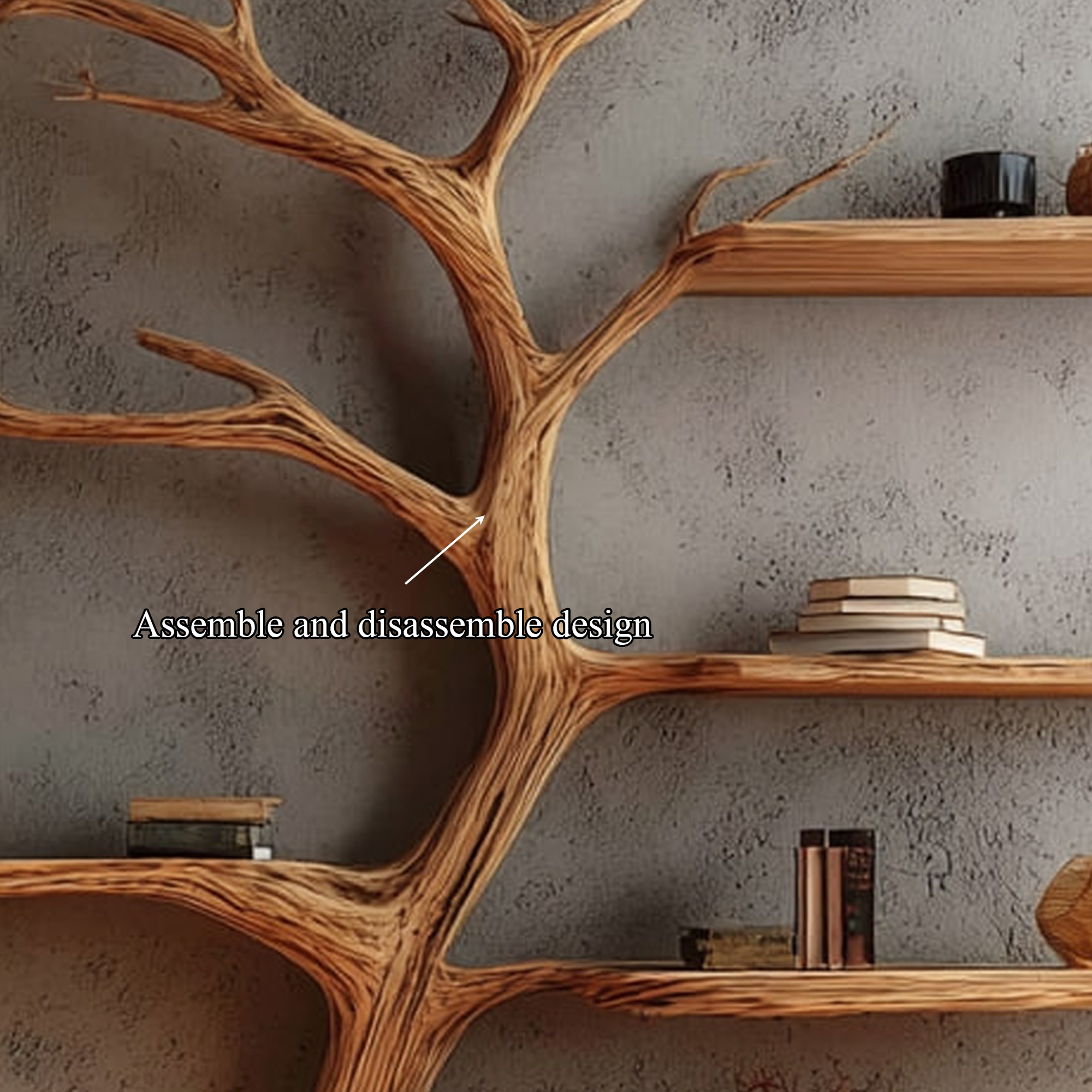 Rustic Tree Bookshelf Entryway Hallway SINLKITB296