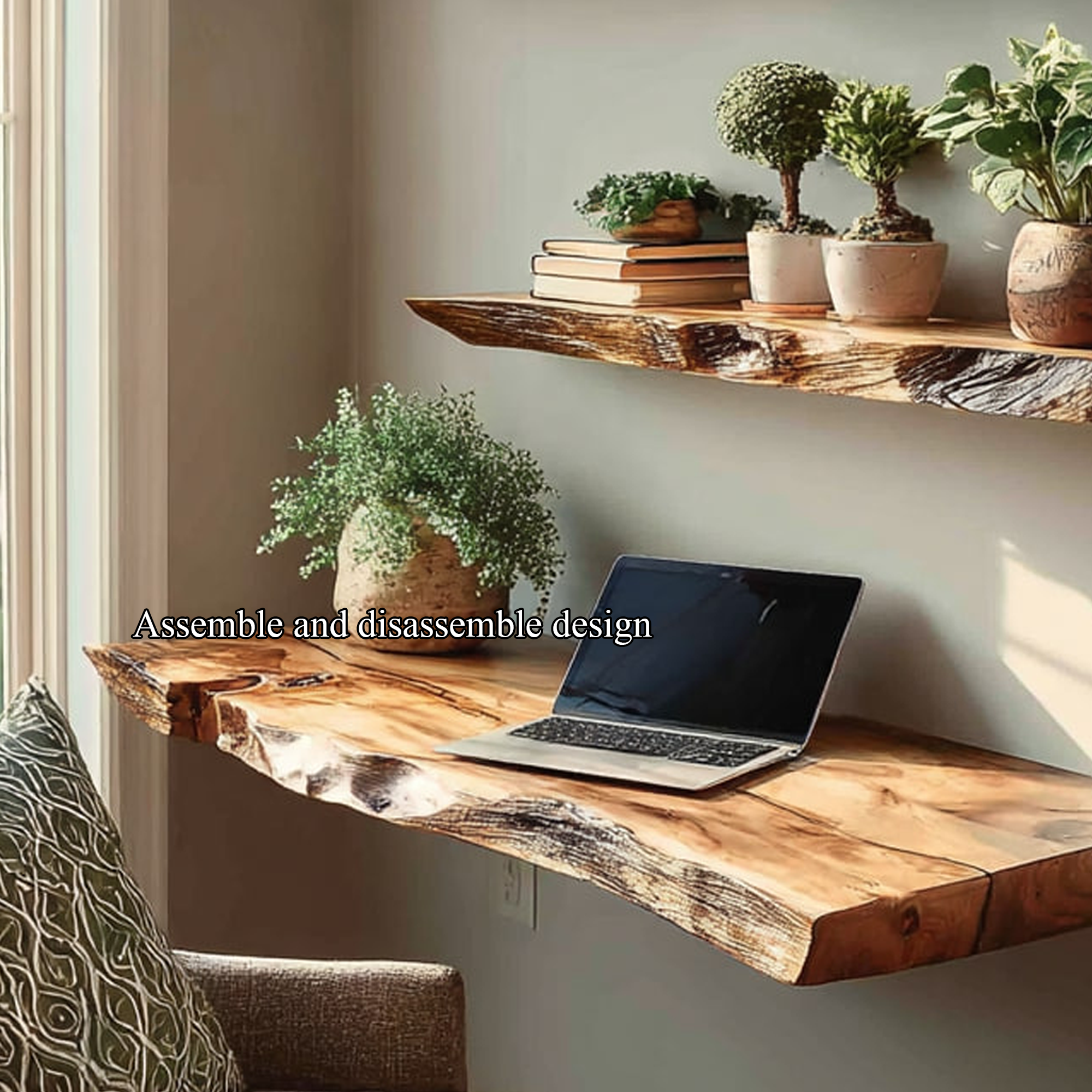 Rustic Floating Desk Home Office SINLKIFL152