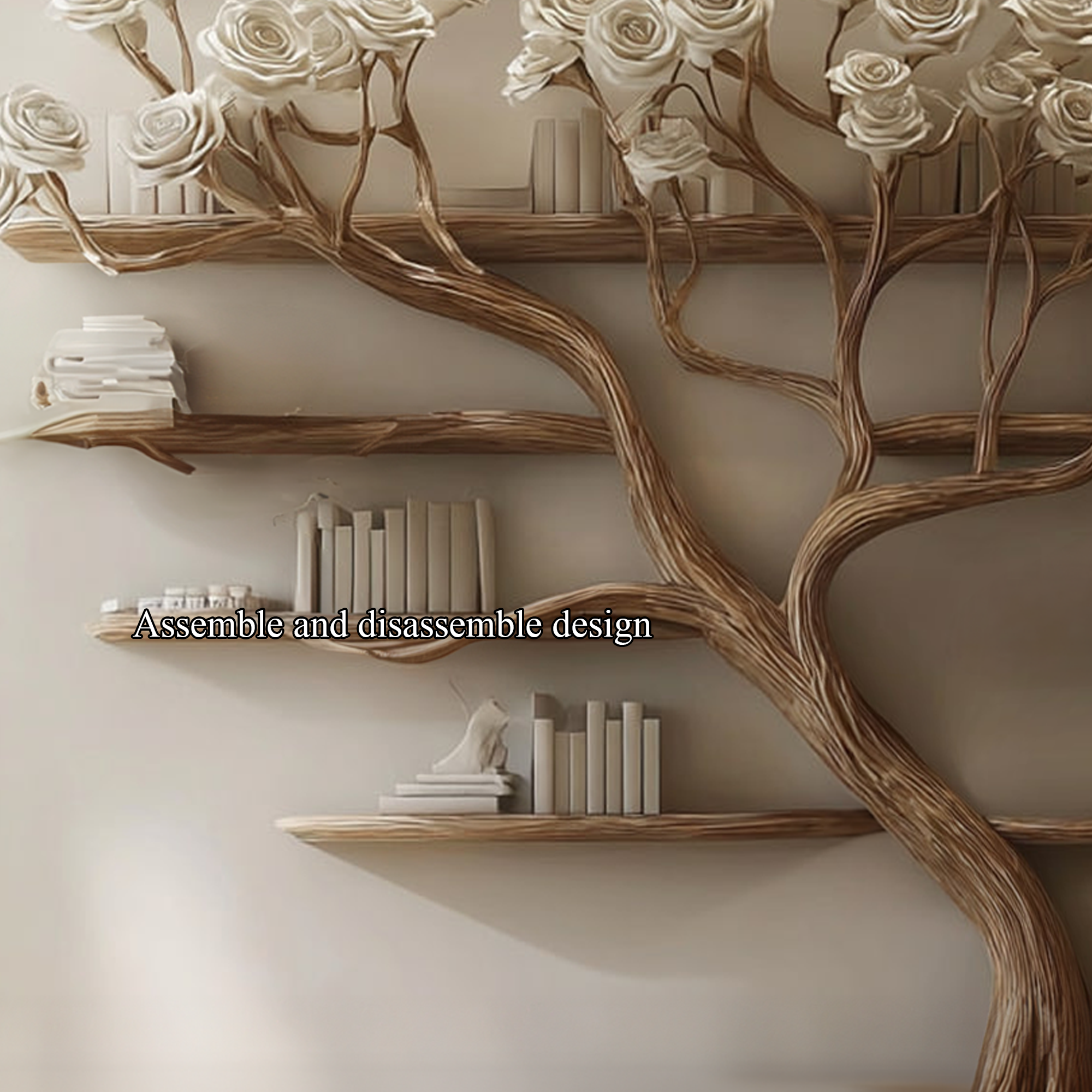 Rustic Tree Bookshelf Hallway Living Decor SINLKITB241