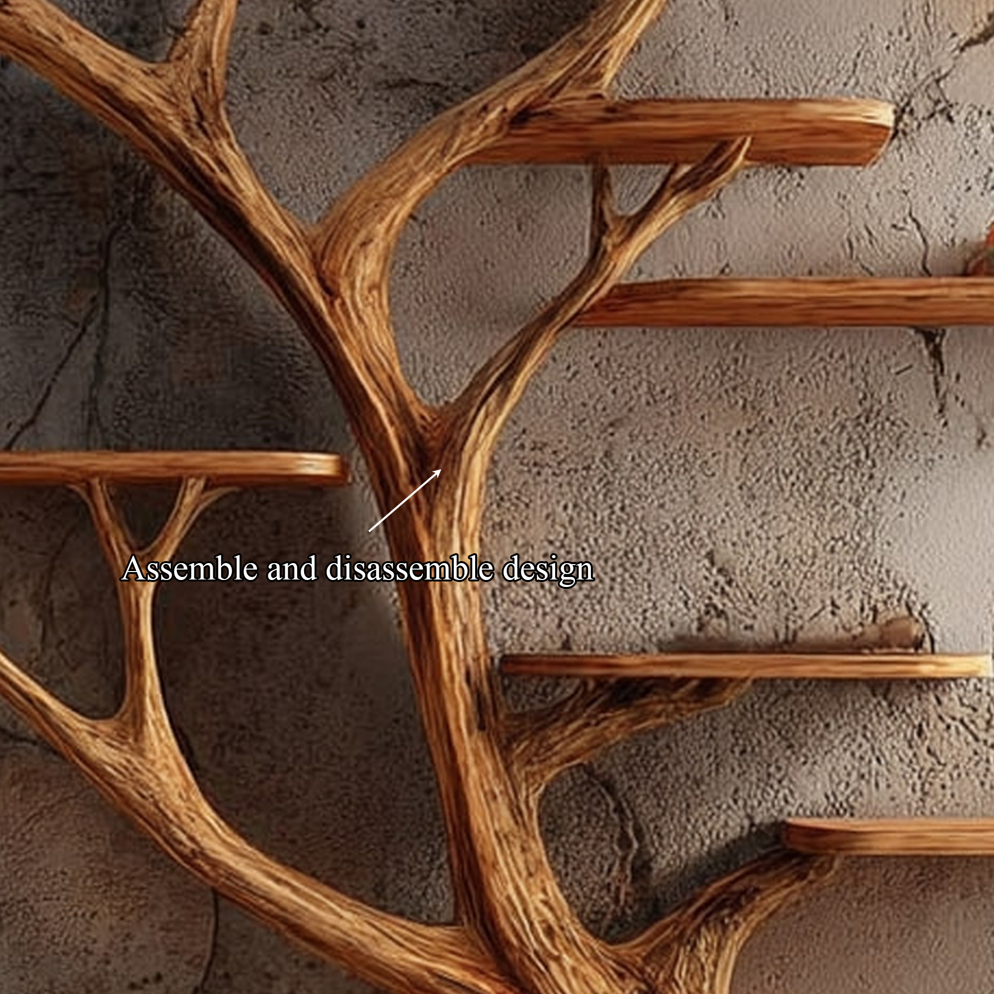 Rustic Tree Wall Bookshelf Entryway Study SINLKITB294