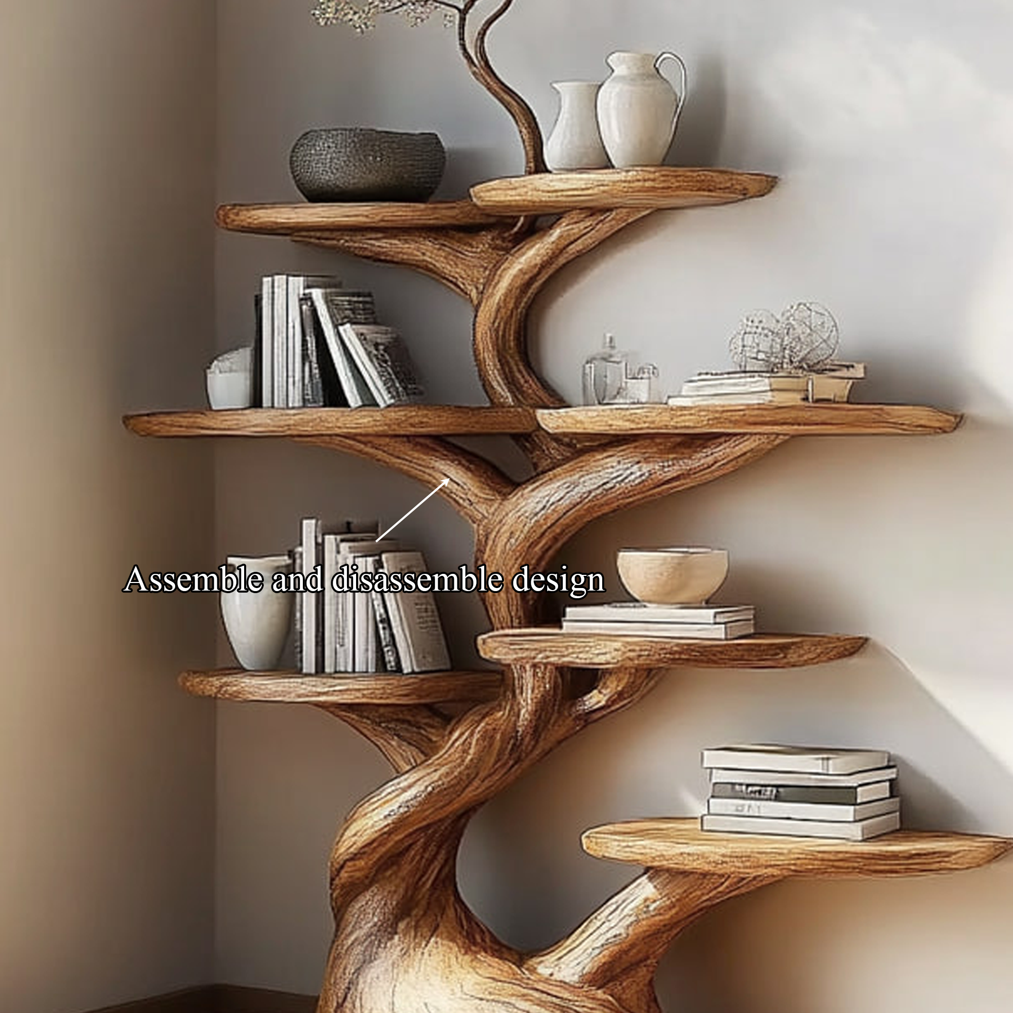 Rustic Decorative Tree Display Shelf Living Room Or Dining Room SINLKITB477