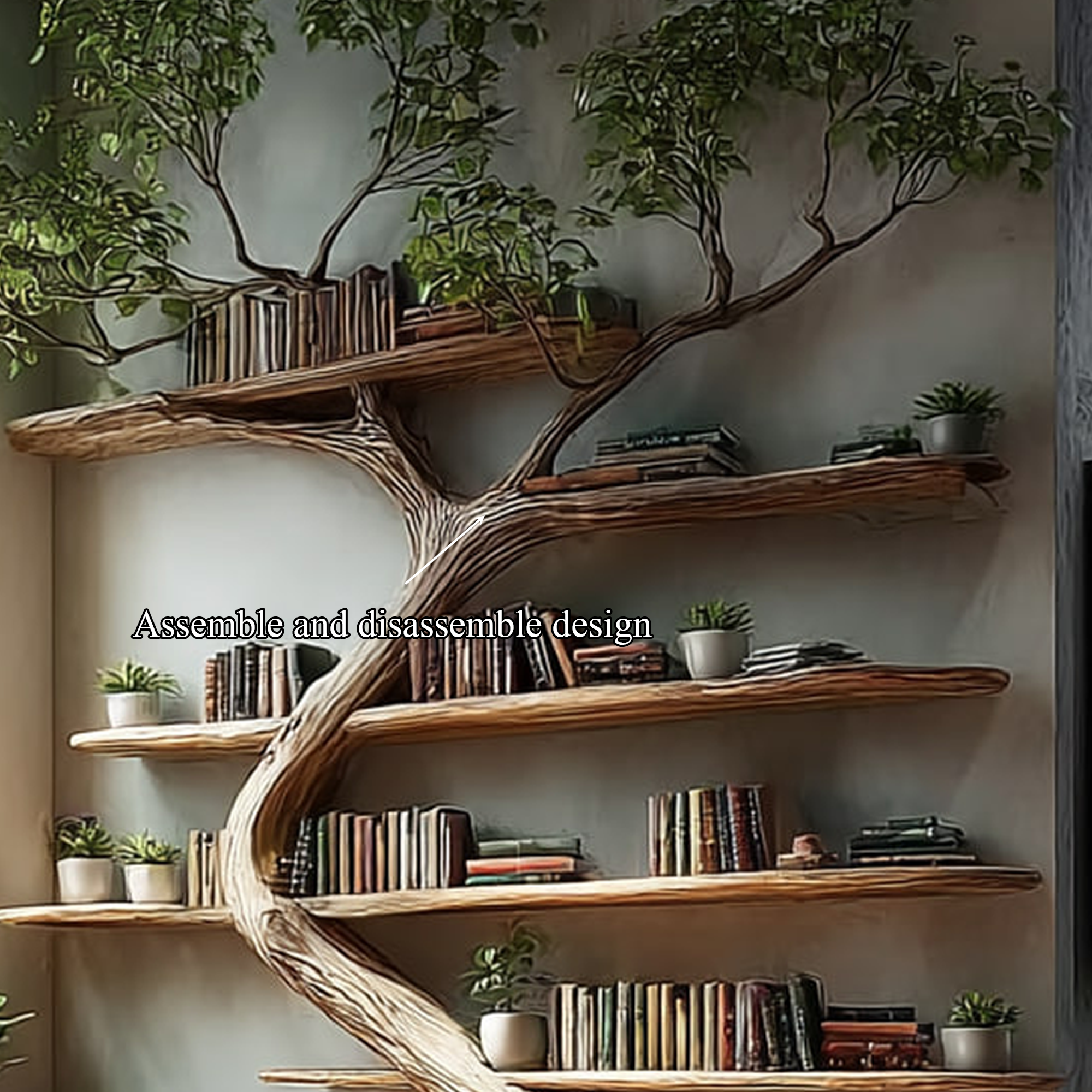 Rustic Tree Bookcase Living Room SINLKITB292