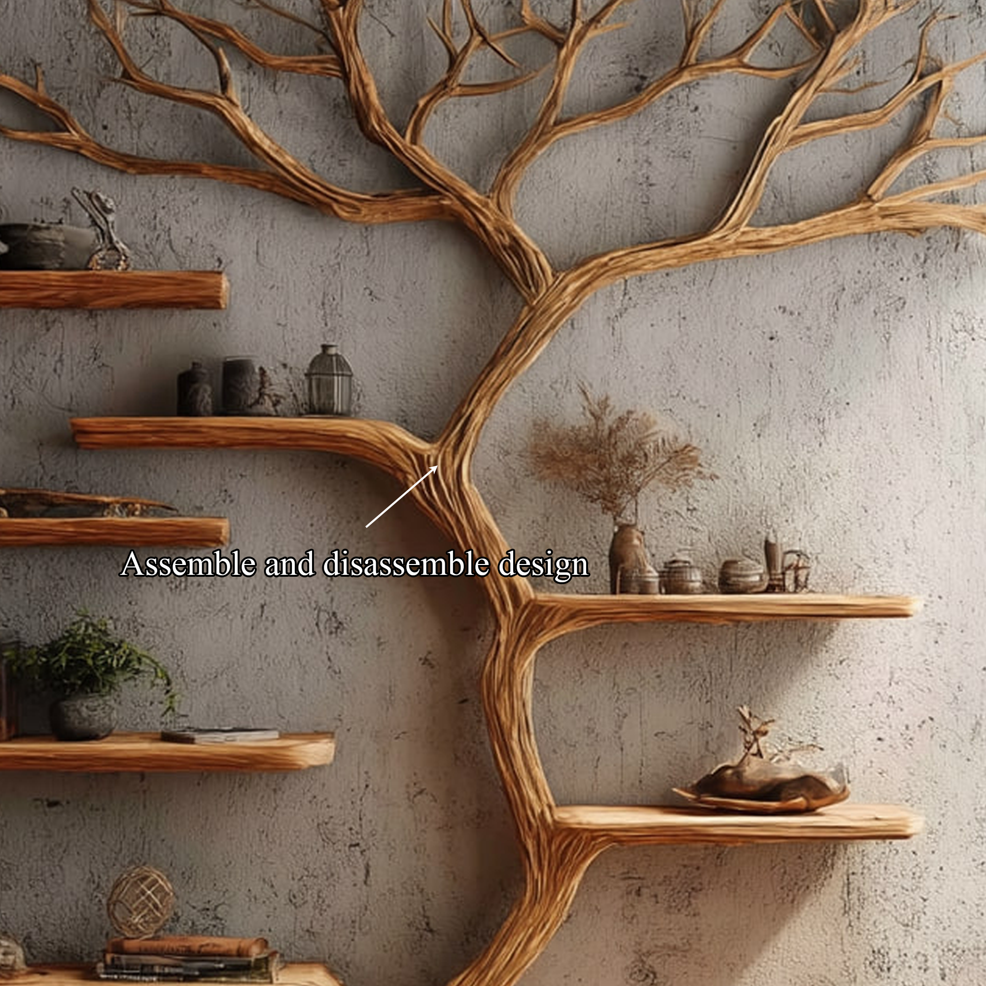 Rustic Tree Bookshelf Home Office SINLKITB297