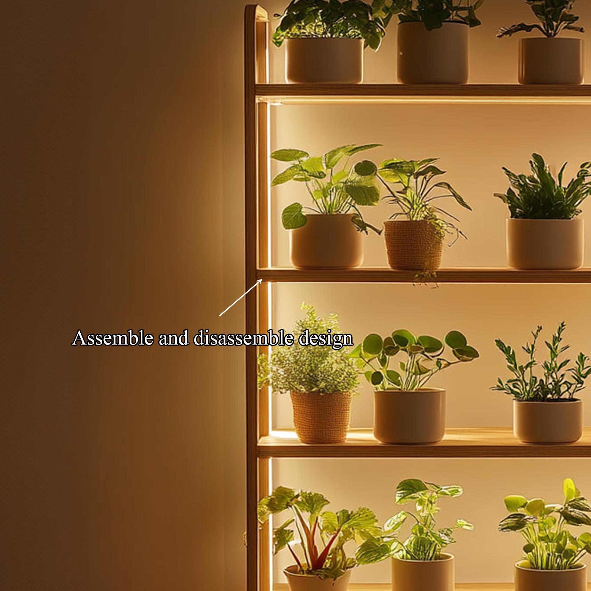 Mid Century Botanical Shelf Contemporary Indoor Garden SINLKITT085