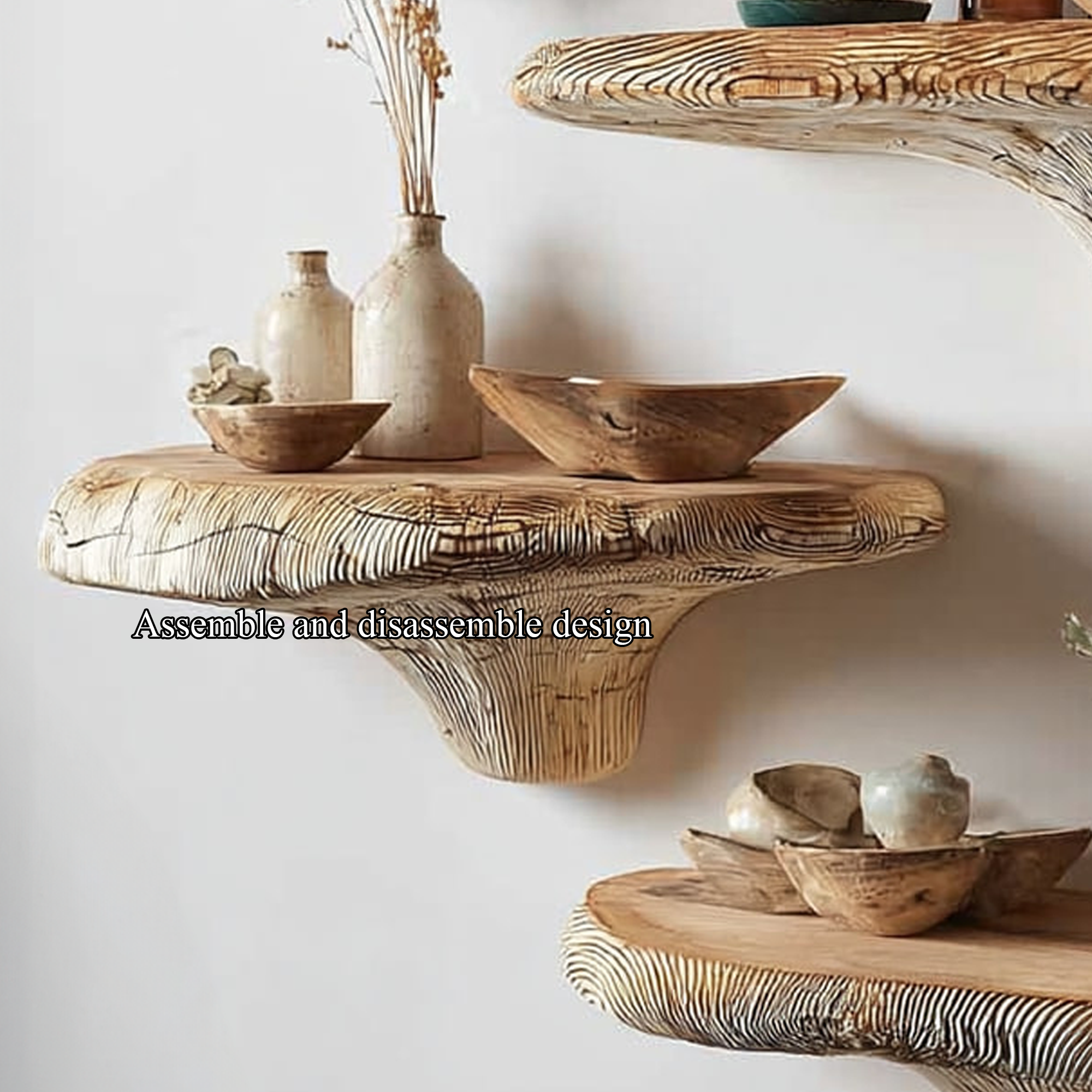 Rustic Mushroom Floating Shelf Kitchen SINLKIFL138