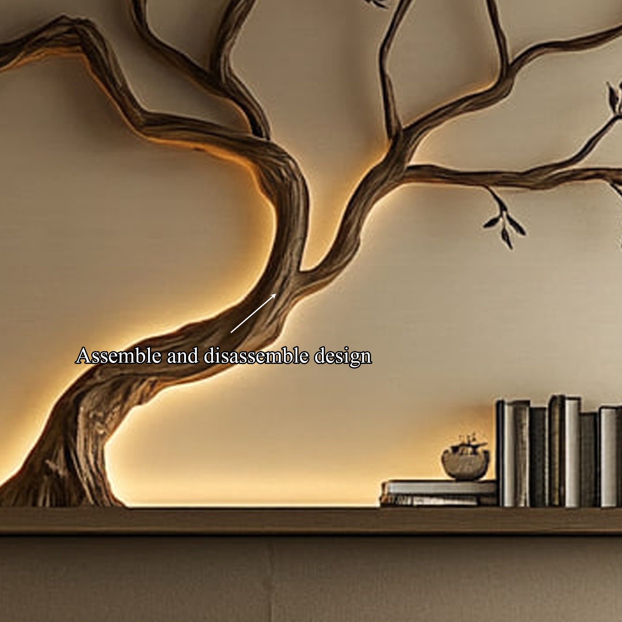 Mid Century Tree Branch Shelf Modern Bedroom SINLKITBS085