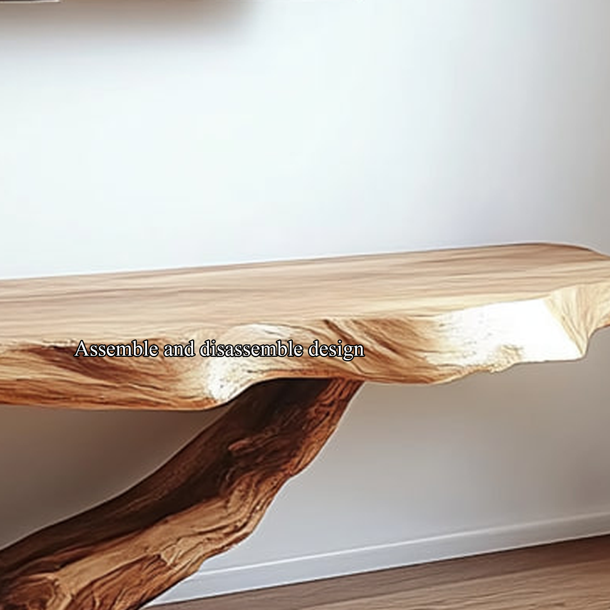 Live Edge Solid Wood TV Console Handmade Floating Media Shelf For Living Room SINLKICS314