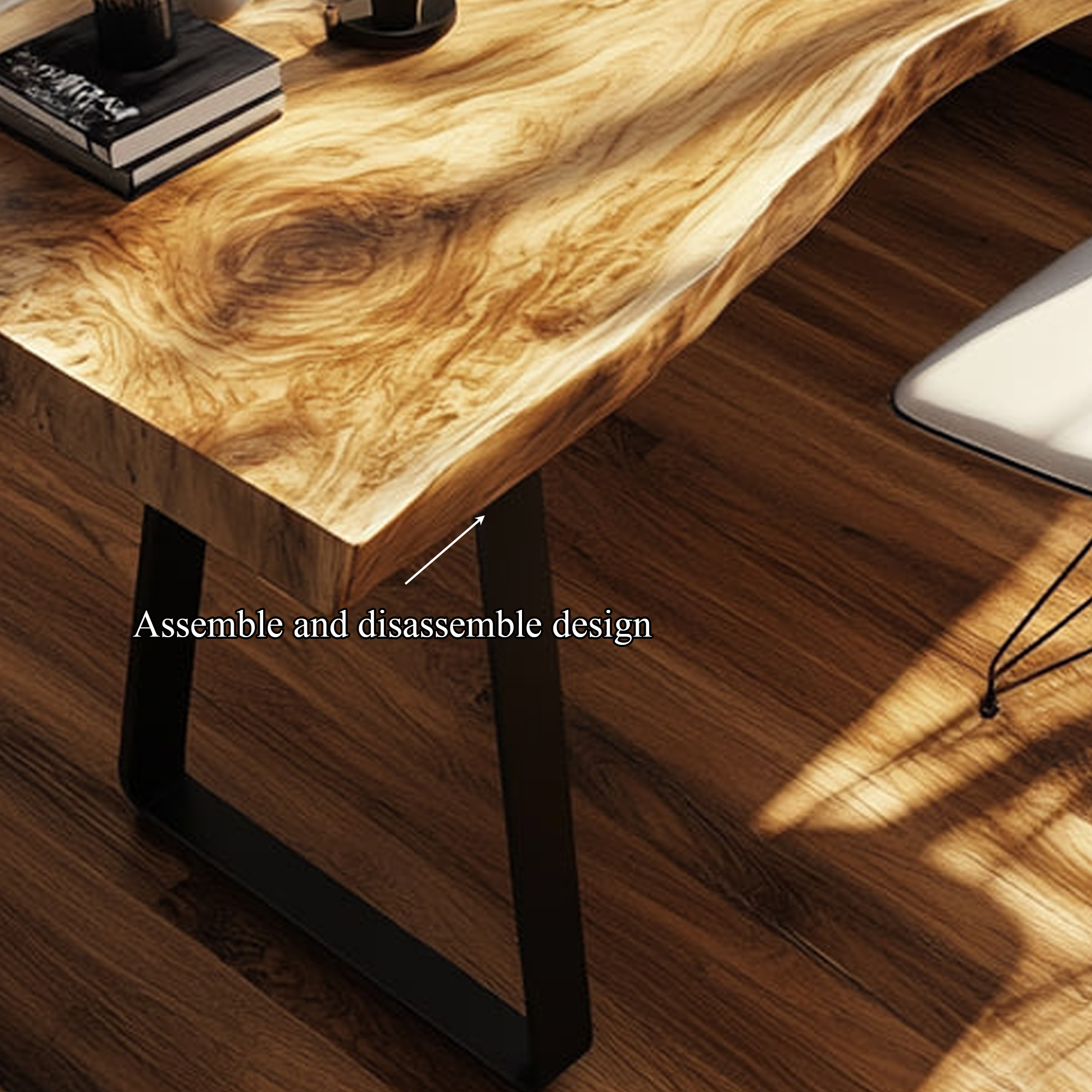Rustic Live Edge Modern Work Desk Home Office And Studio Room SINLKIDK023