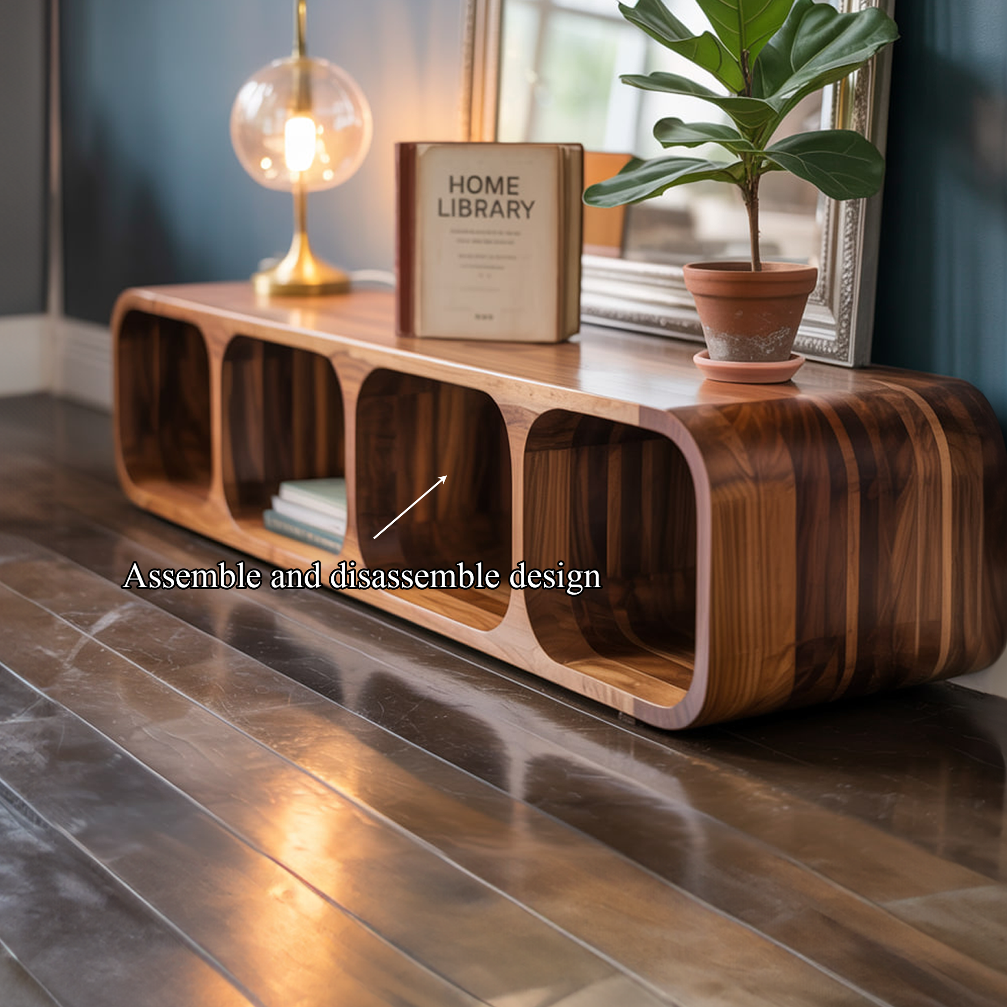 Mid Century Wooden Low Storage Cabinet Living Room Or Entryway SINLKISC274