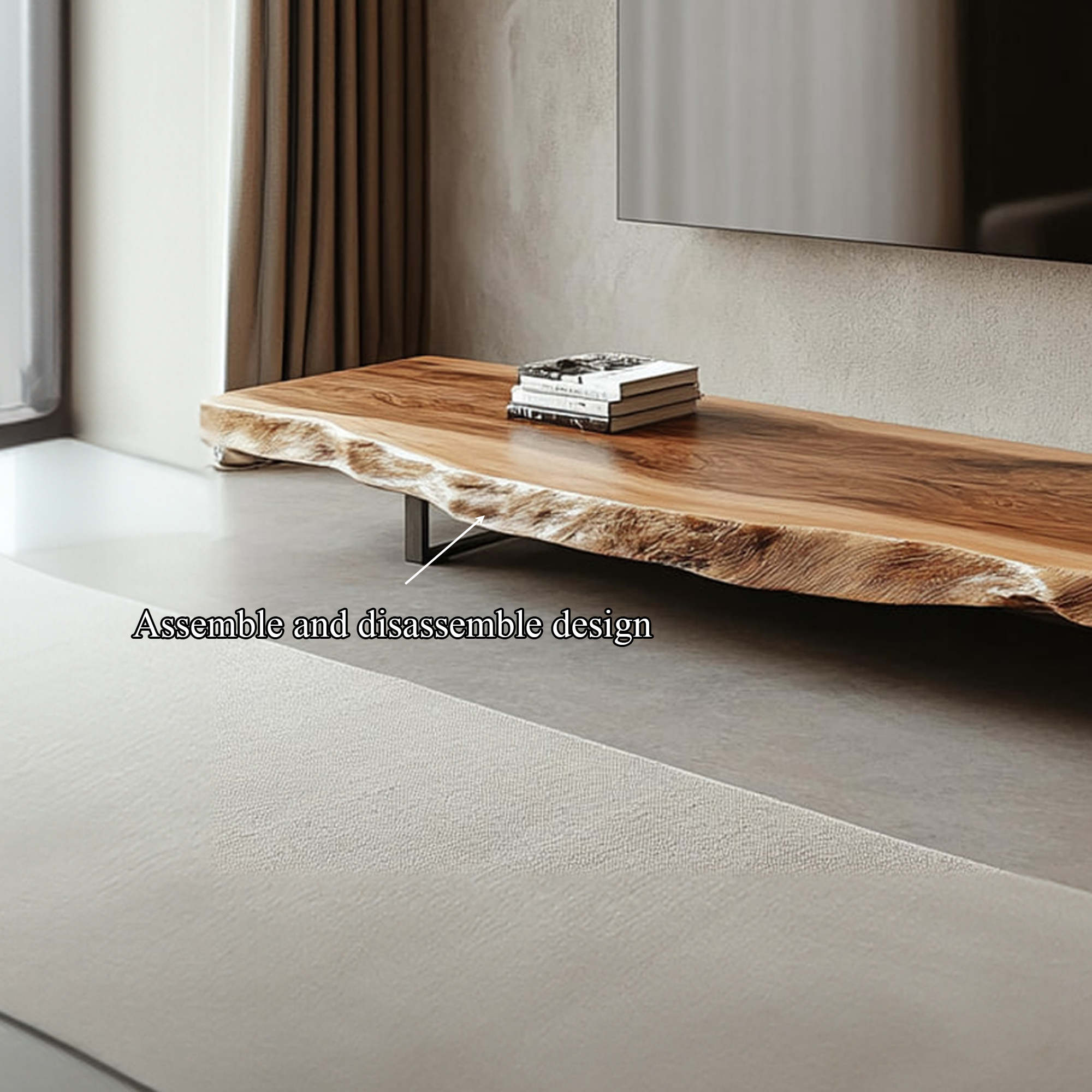 Mid Century TV Console Live Edge Wood Master Bedroom SINLKICS354