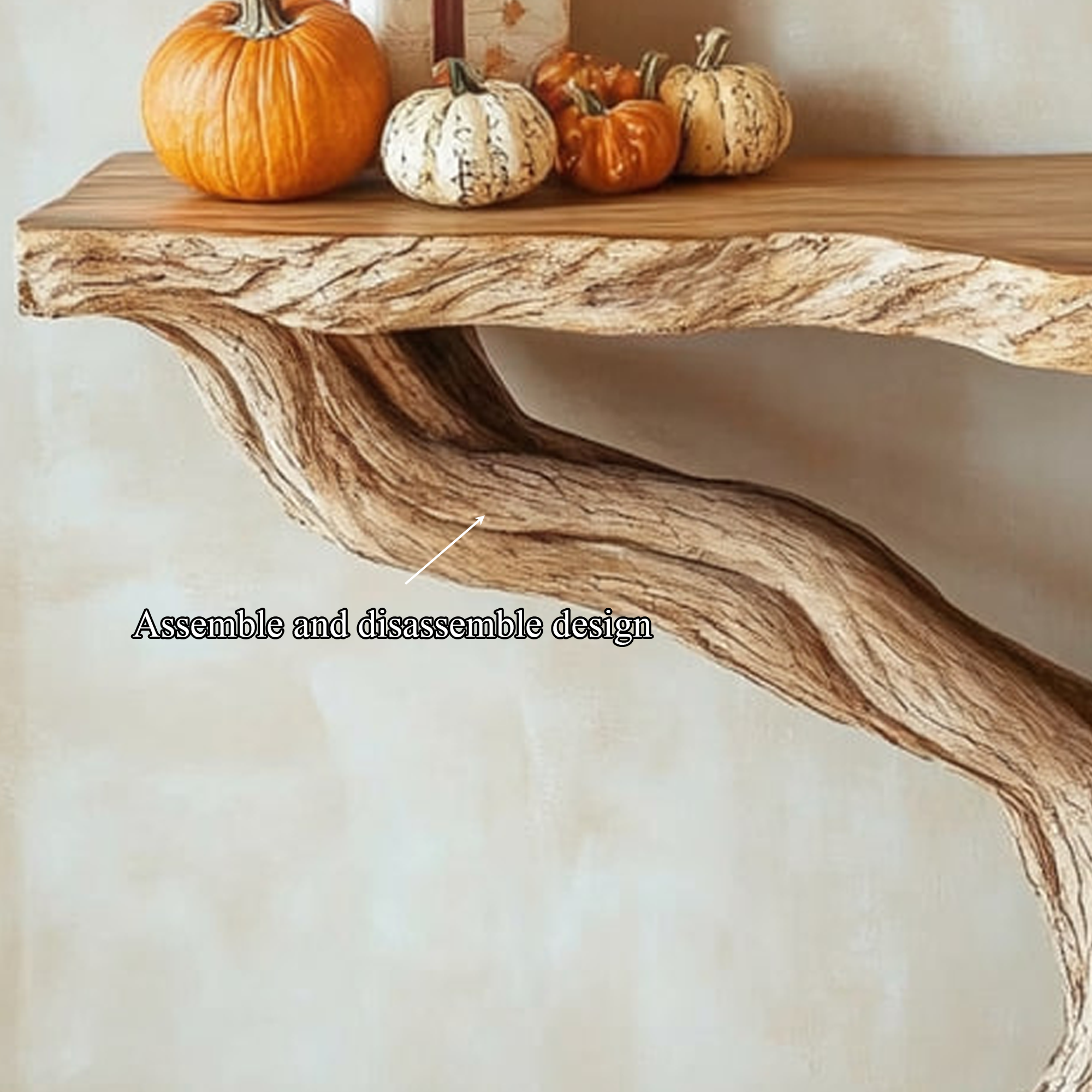 Rustic Console Table Solid Wood Root Base Entryway SINLKICS326