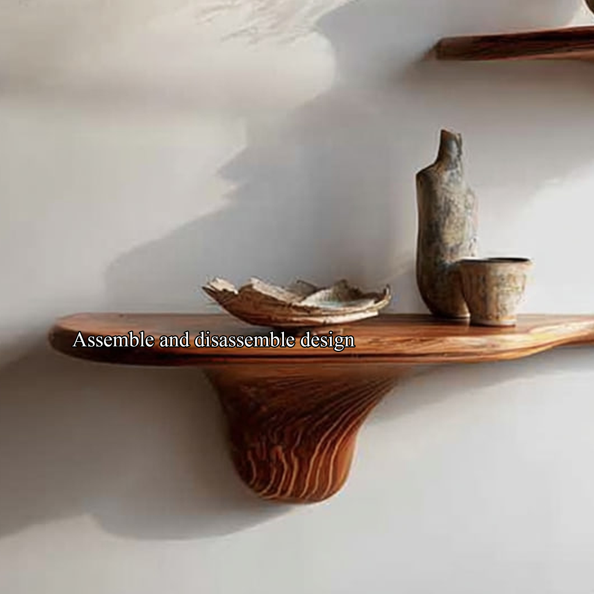 Rustic Mushroom Floating Shelves Kitchen SINLKIFL143