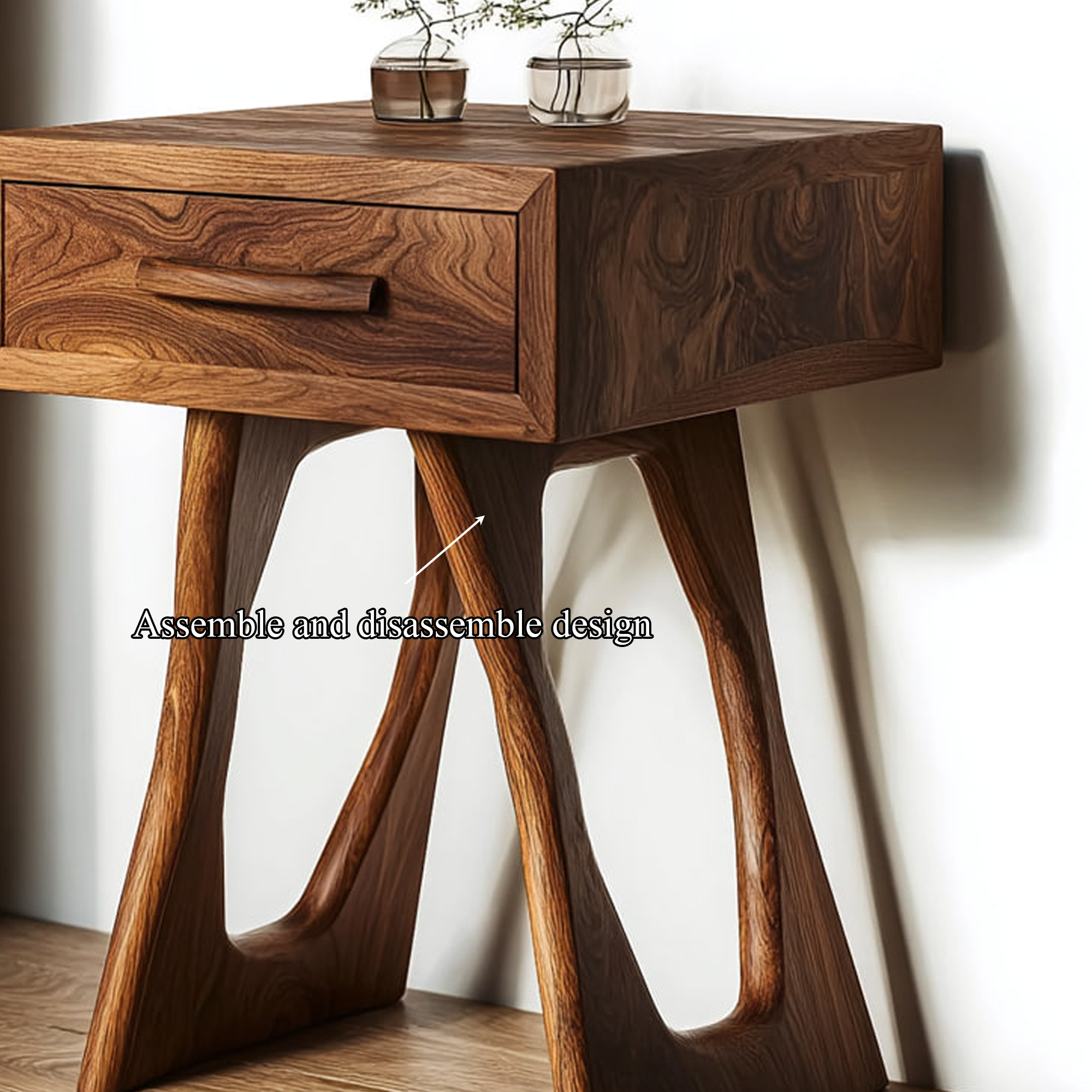 Organic Modern Accent Nightstand Bedroom Or Living Room SINLKICC022