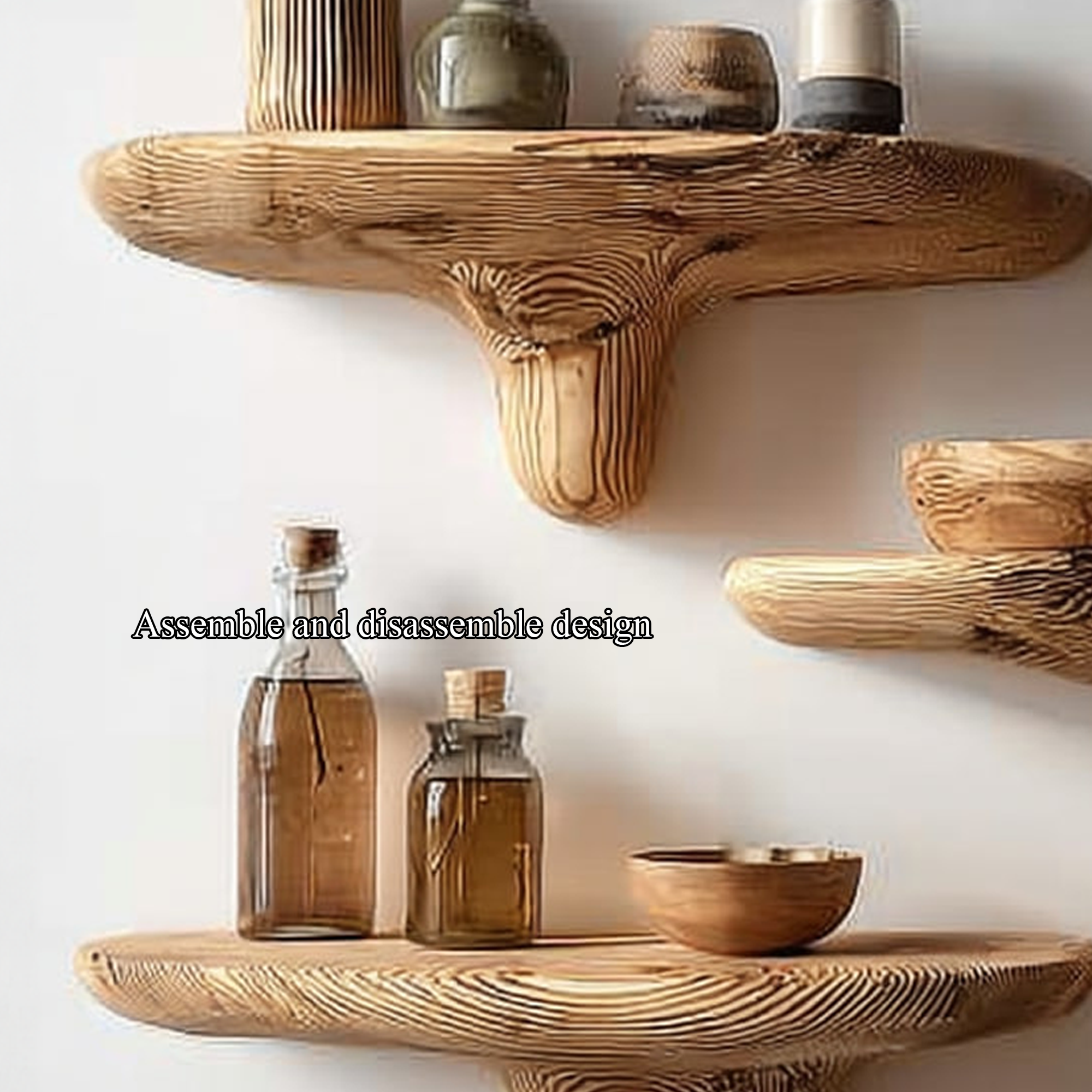 Midcentury Mushroom Floating Shelves Entryway SINLKIFL148