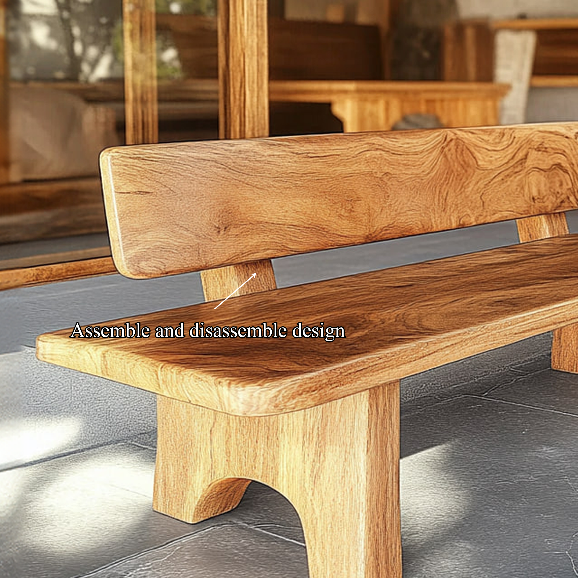 Rustic Wooden Bench For Living Room Or Entryway SINLKIRS047