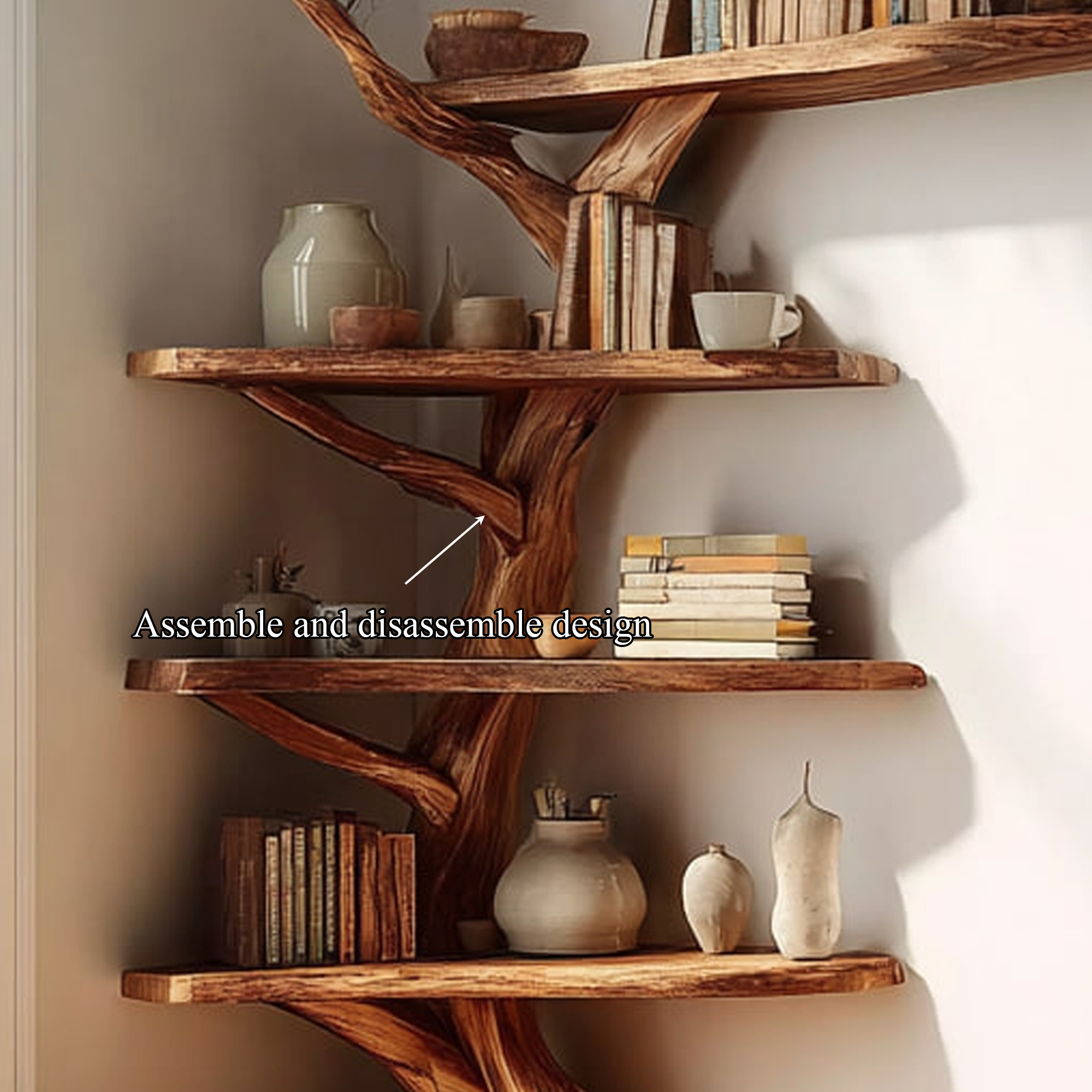 Rustic Corner Shelf Living Room Artistic Display SINLKITB471