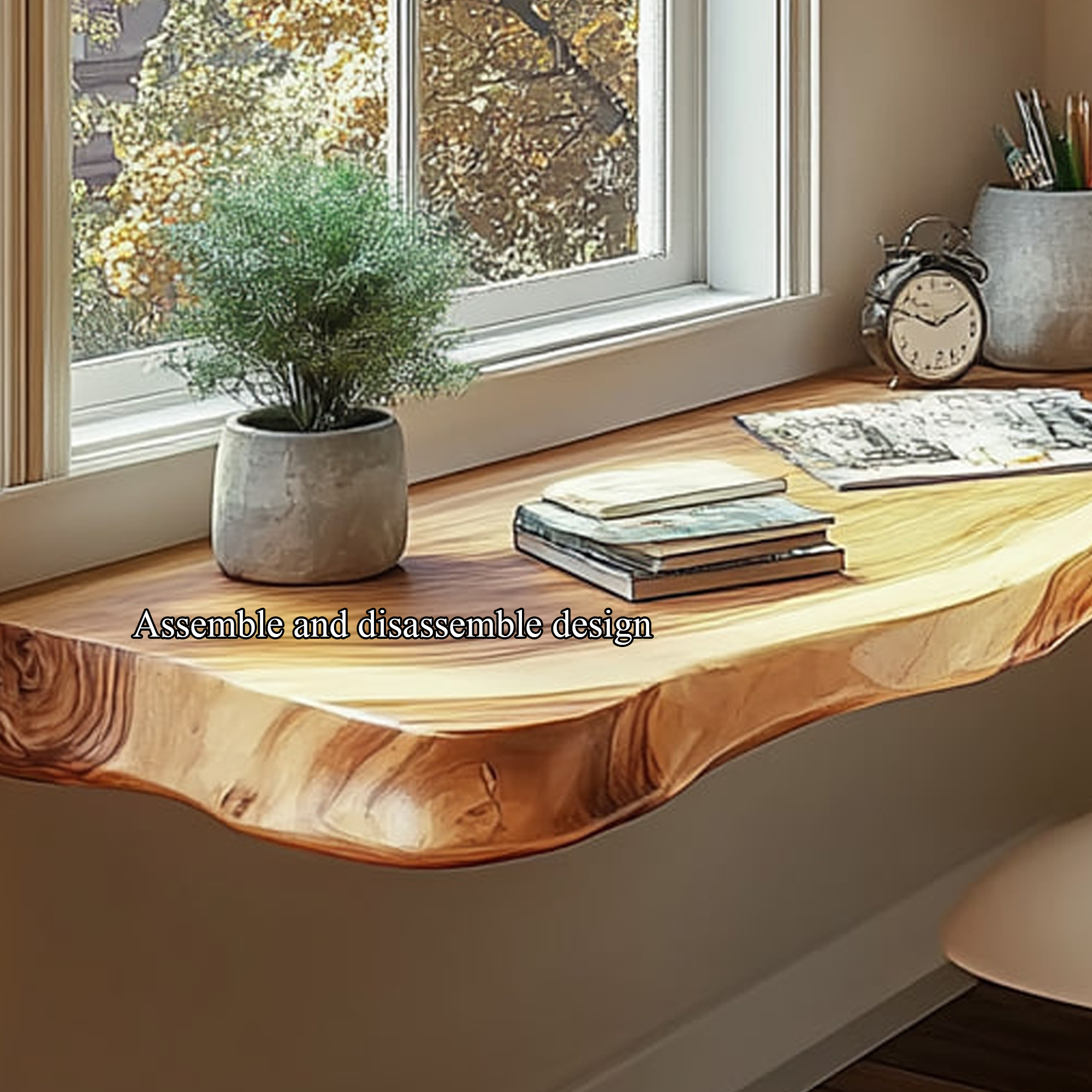 Rustic Floating Desk Shelf Bedroom Study Office SINLKIFL210