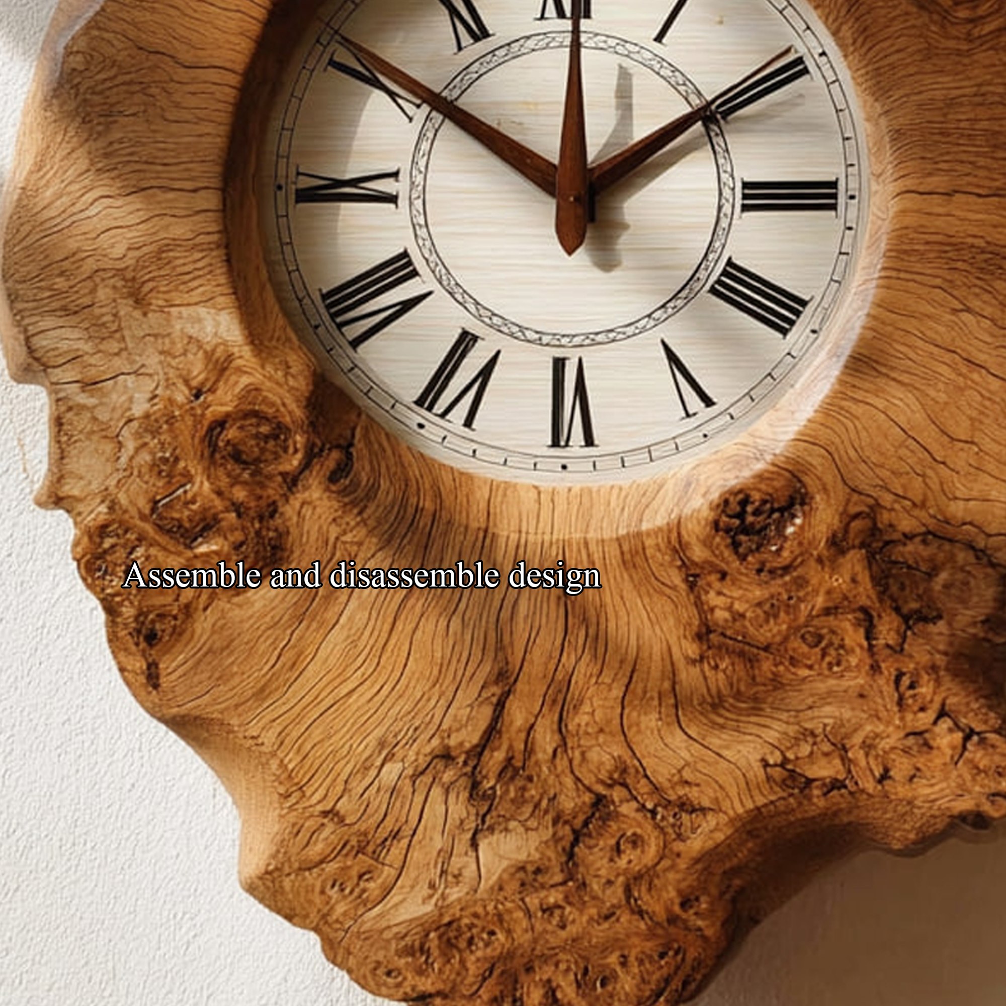 Handcrafted Organic Wood Wall Clock Kitchen Or Dining Room SINLKICK001