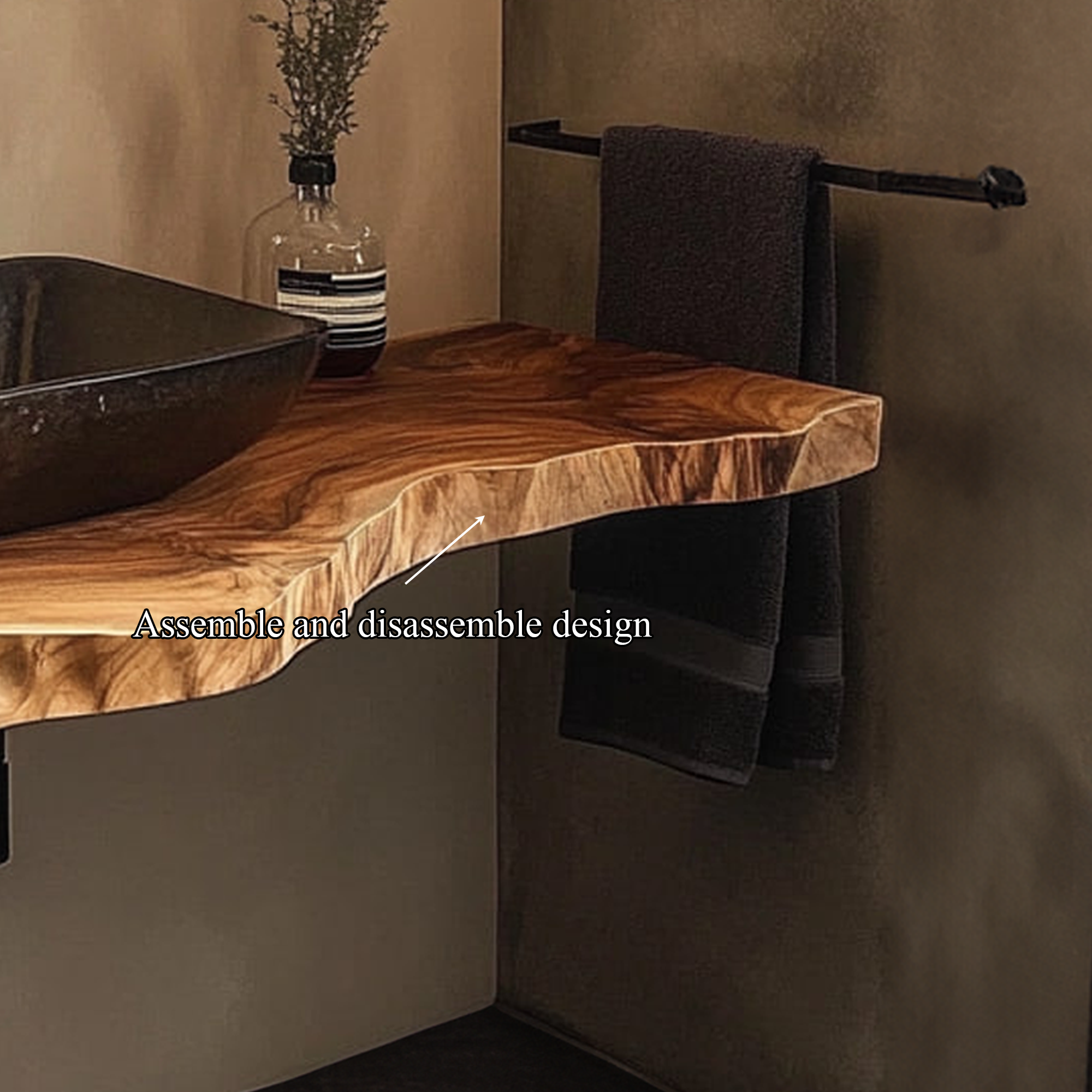 Mid Century Bathroom Vanity Shelf Contemporary Bathroom Decor SINLKIBRV221