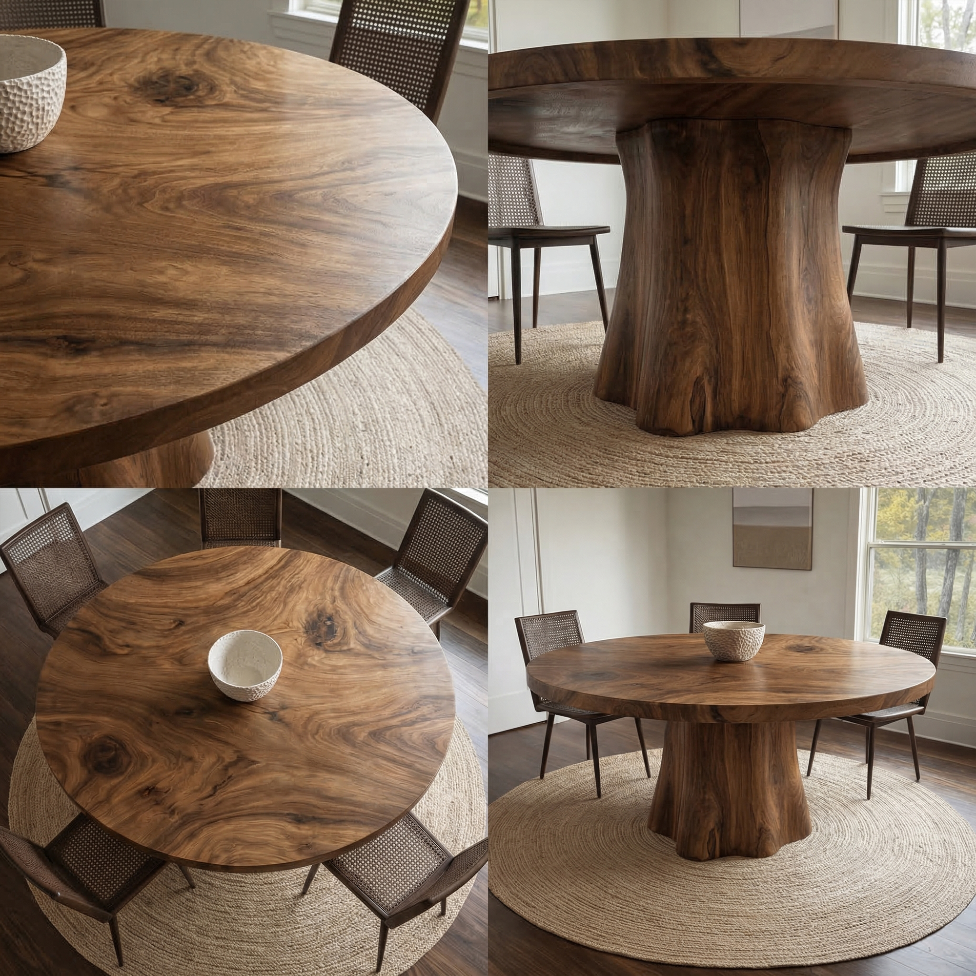 Rustic Round Dining Table For Dining Room And Kitchen SINLKIDT159