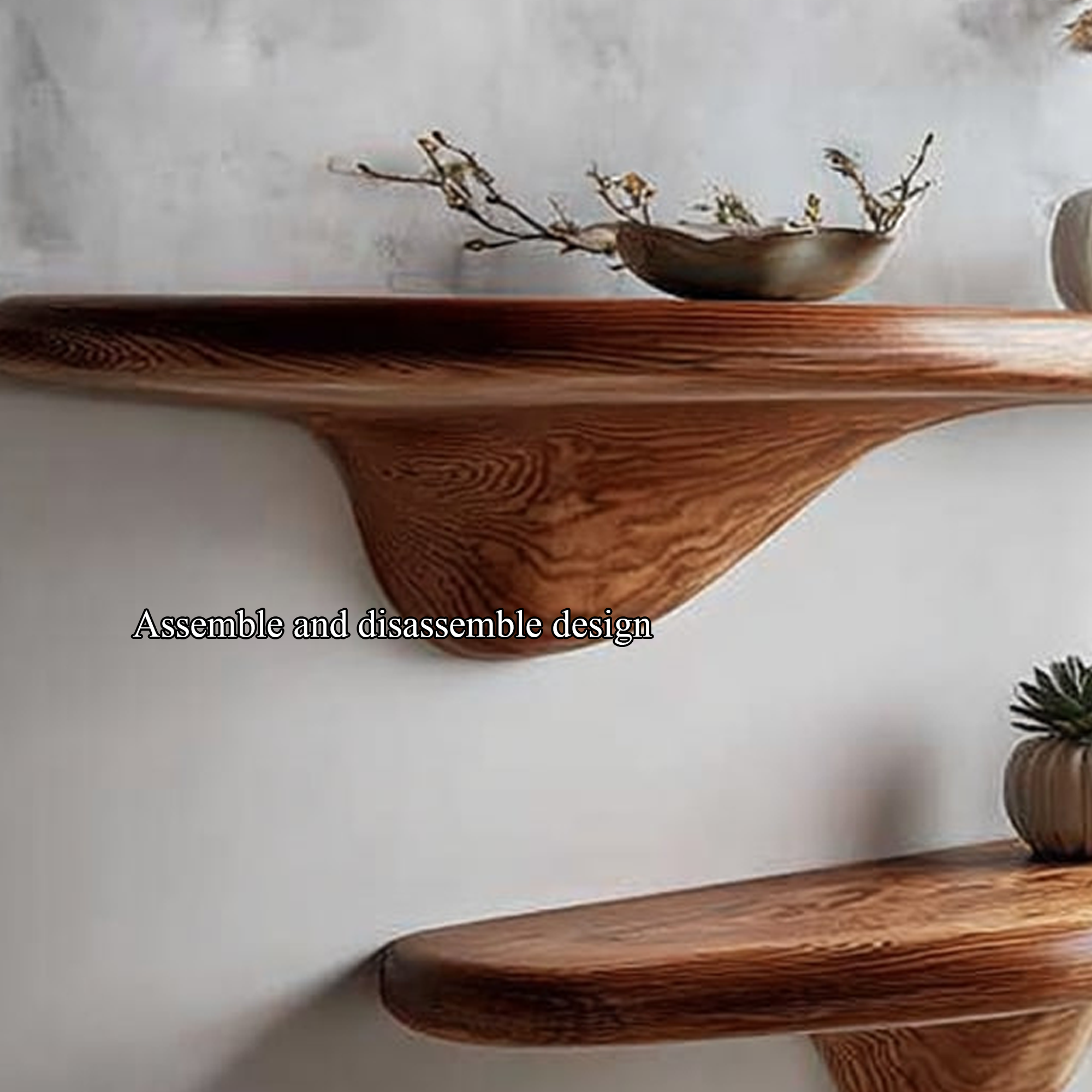 Rustic Mushroom Floating Shelves Bedroom SINLKIFL142