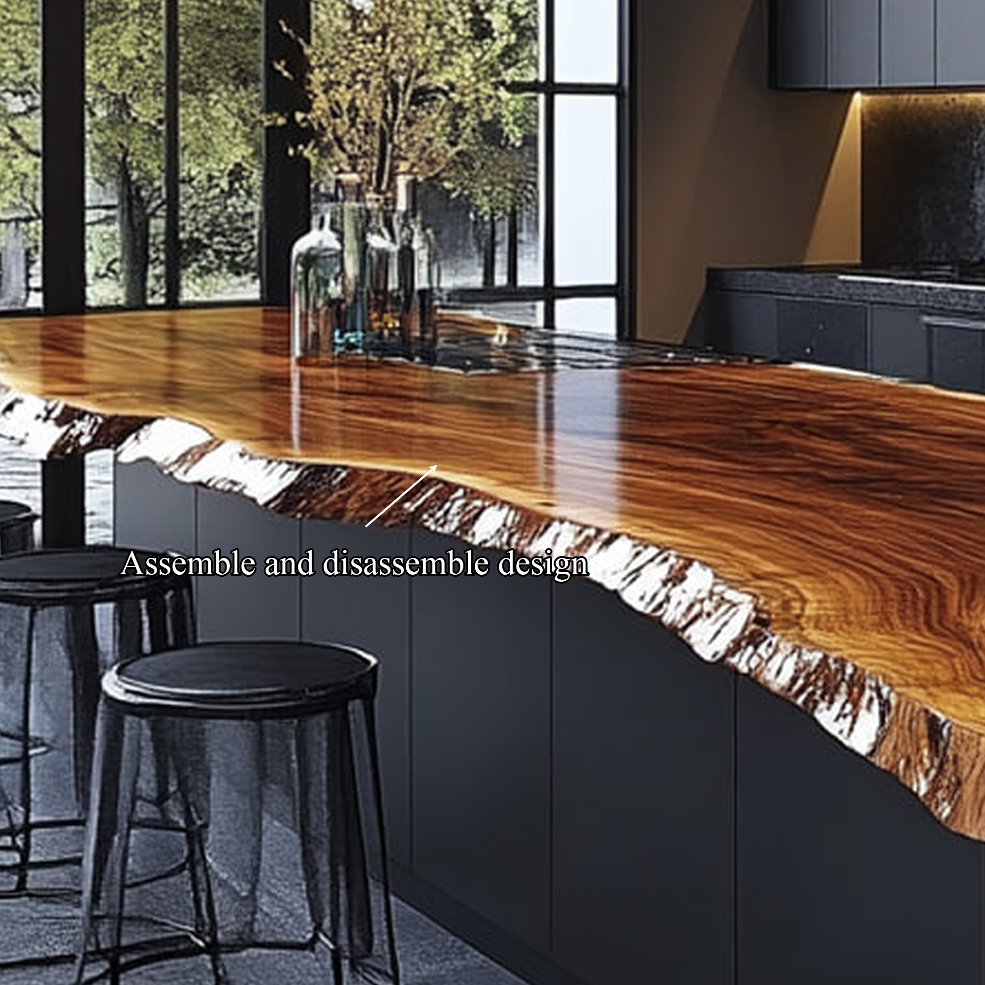 Rustic Luxury Live Edge Kitchen Island Kitchen Or Chef Studio SINLKIKI115