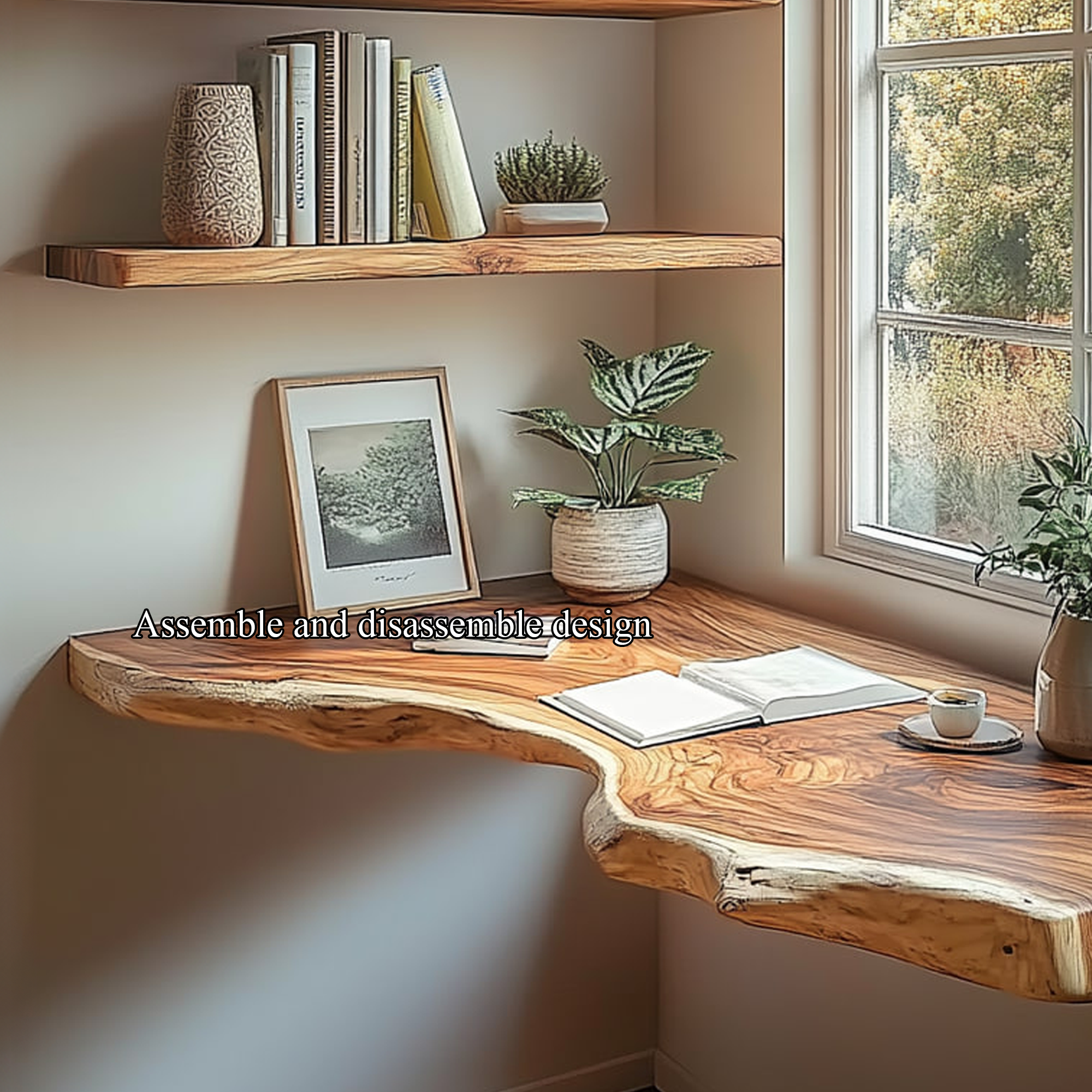 Rustic Floating Study Desk Shelf Bedroom Decor SINLKIFL216