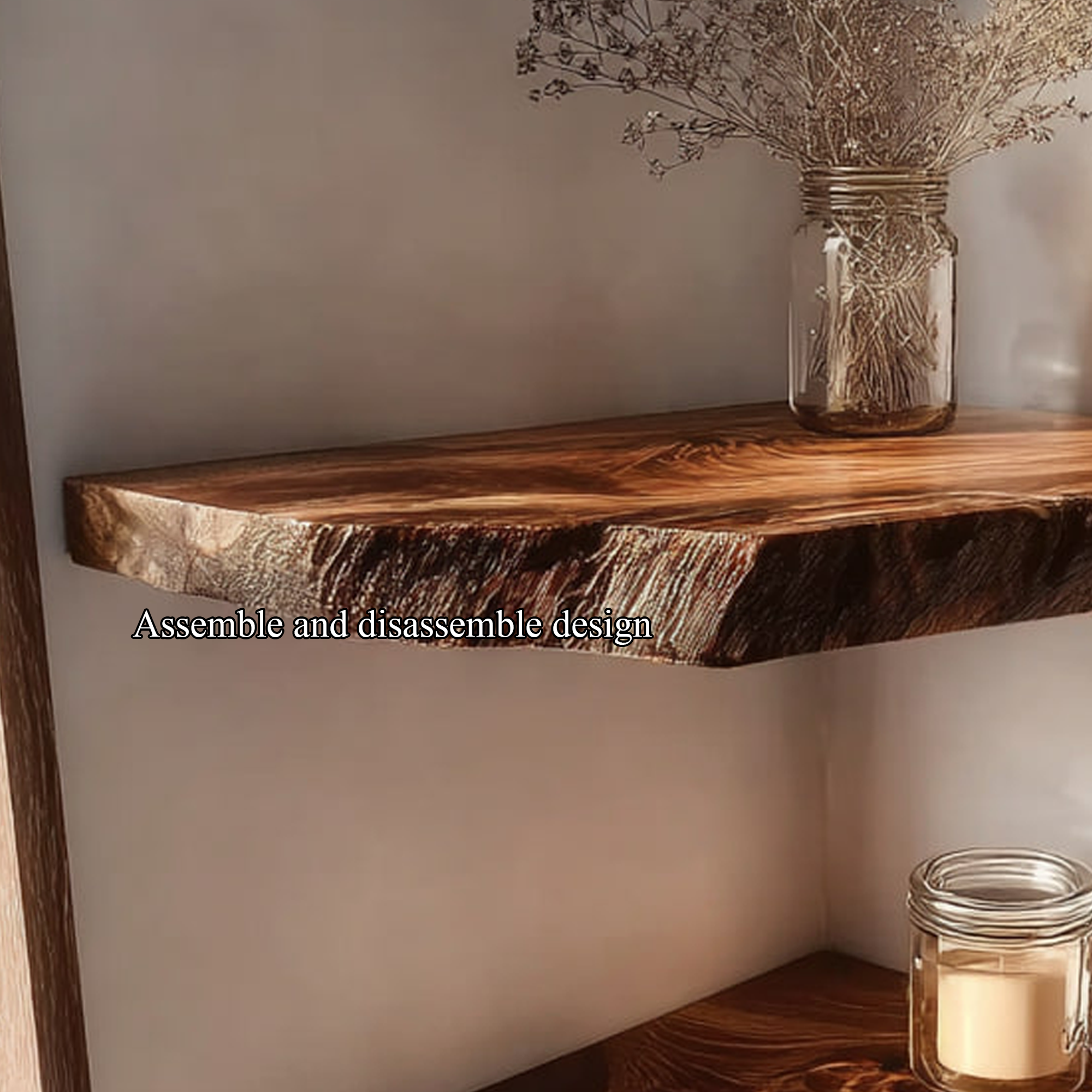 Rustic Floating Decorative Wall Shelf Kitchen Or Dining Room SINLKIFL196