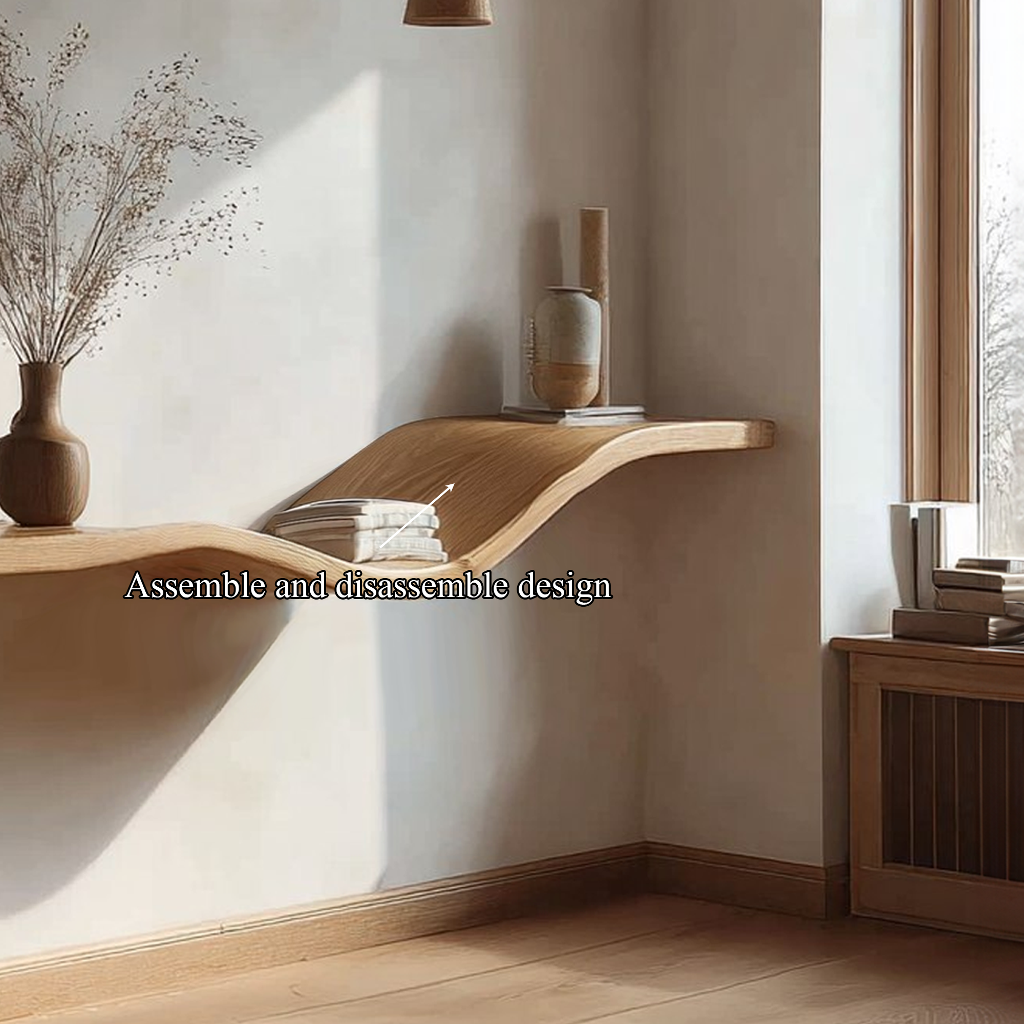 Organic Modern Wave Shelf Living Room Or Bedroom SINLKIFL266