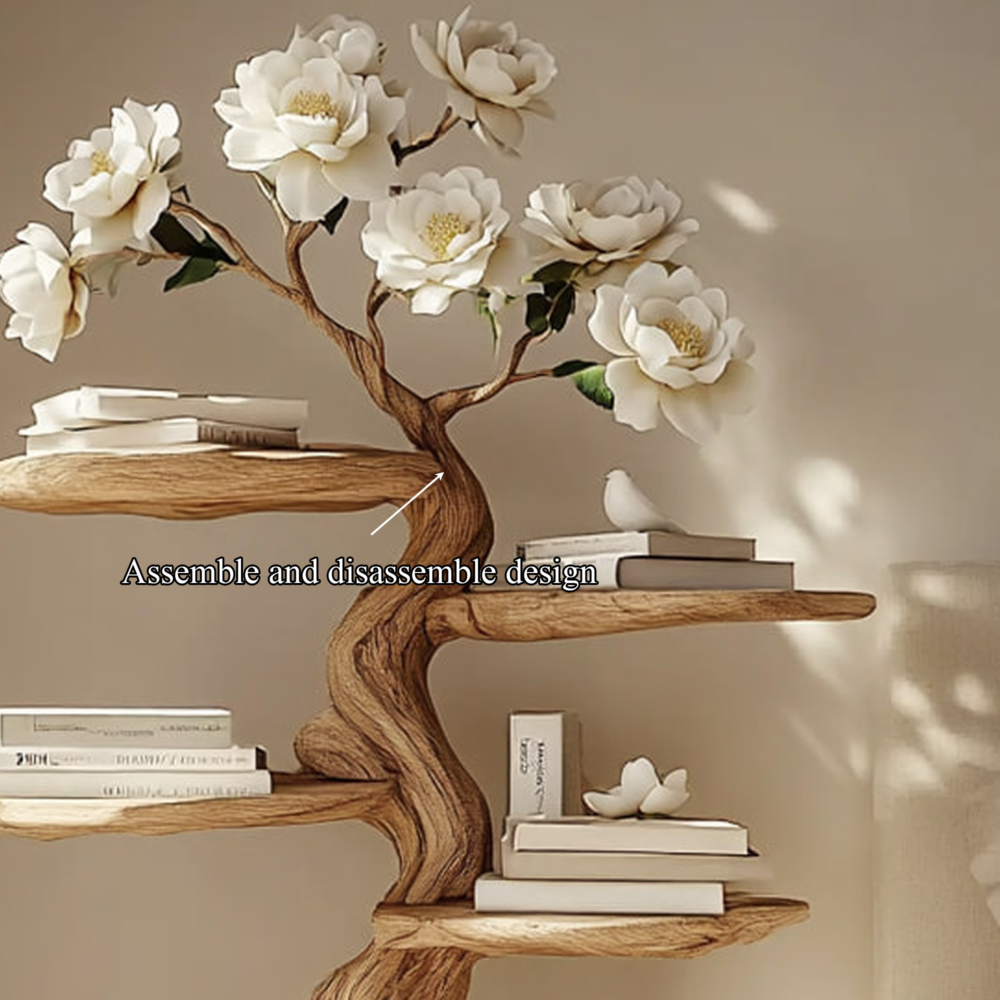 Rustic Sculptural Nightstand Modern Bedroom Or Living Room SINLKIBT159