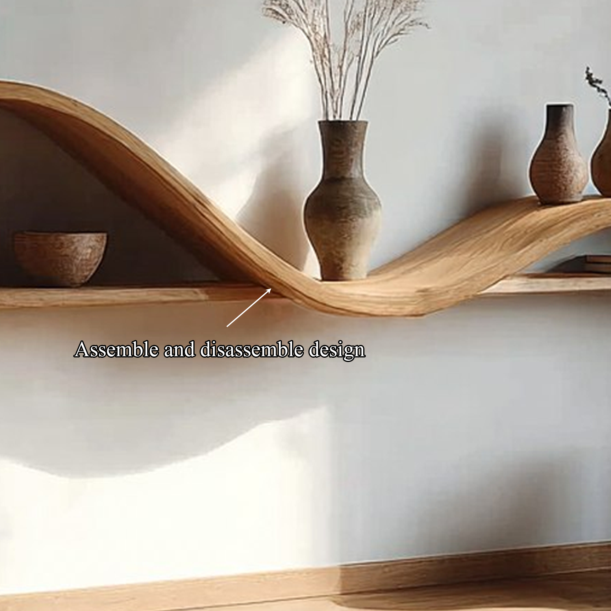 Organic Modern Curved Shelf Living Room Or Hallway SINLKIFL267