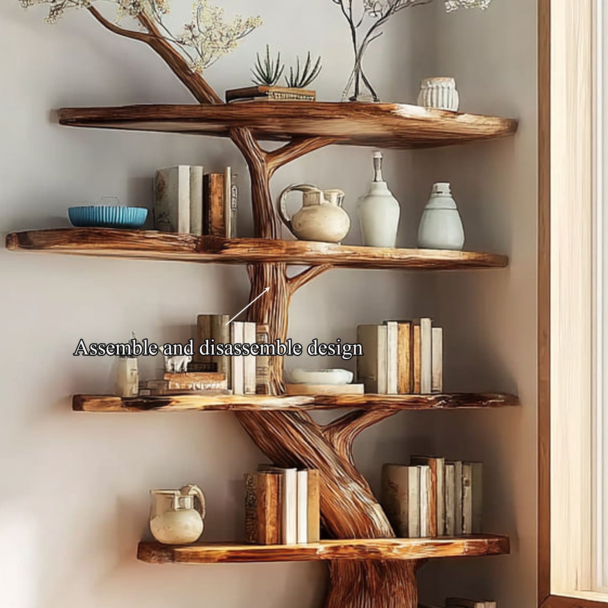 Rustic Corner Display Shelf Living Room Bedroom Artistic Unit SINLKITB470