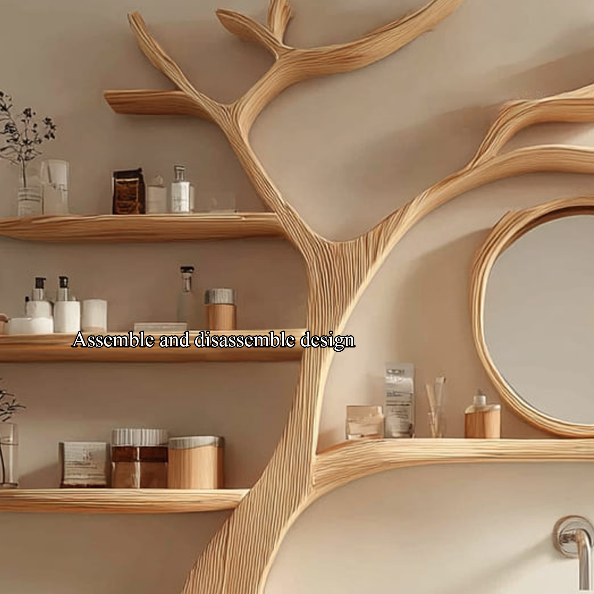 Artistic Wooden Tree Sink Vanity Bathroom Or Wellness Room SINLKITBB006