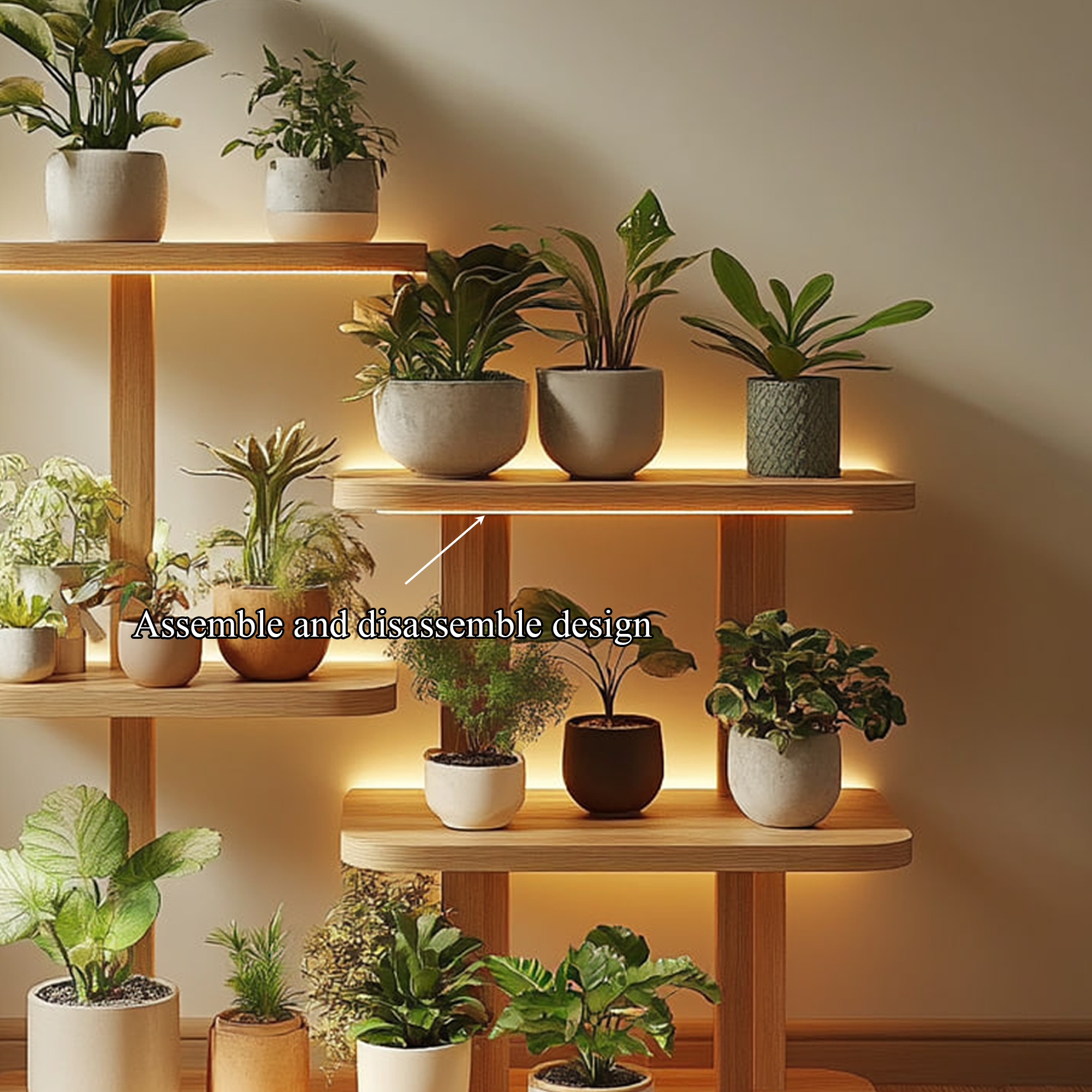 Mid Century Modern Plant Display Living Room SINLKITT086